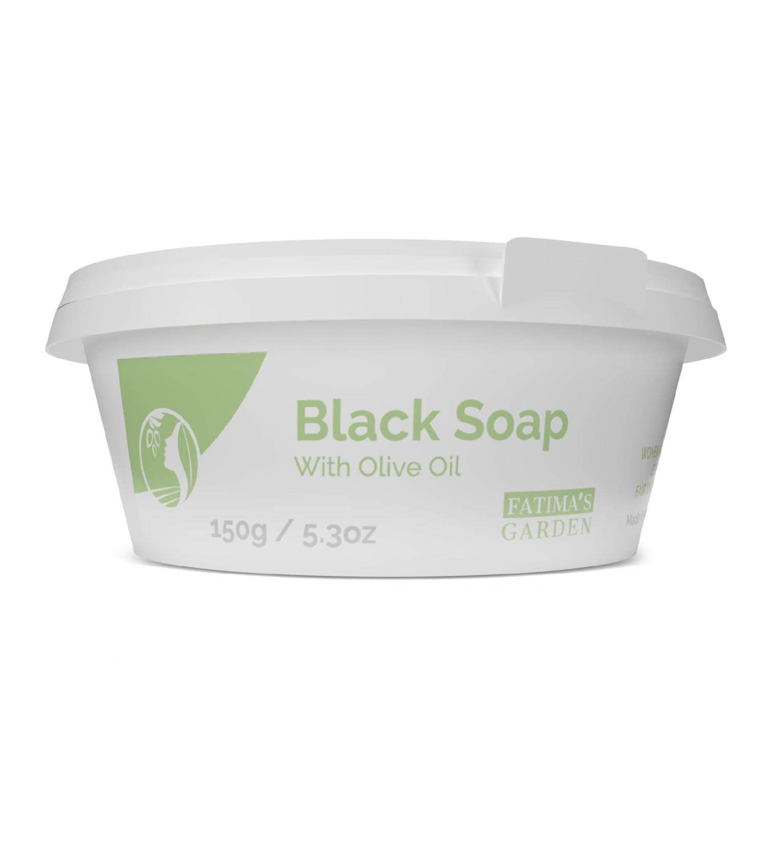 Fatima s Garden Black Seif - 100% Natural Moroccan Beldi Soap for Skin Peeling with Olive Oil - 150g (1 Pack) - Shop Internationally - Buy Online on GoSupps.com