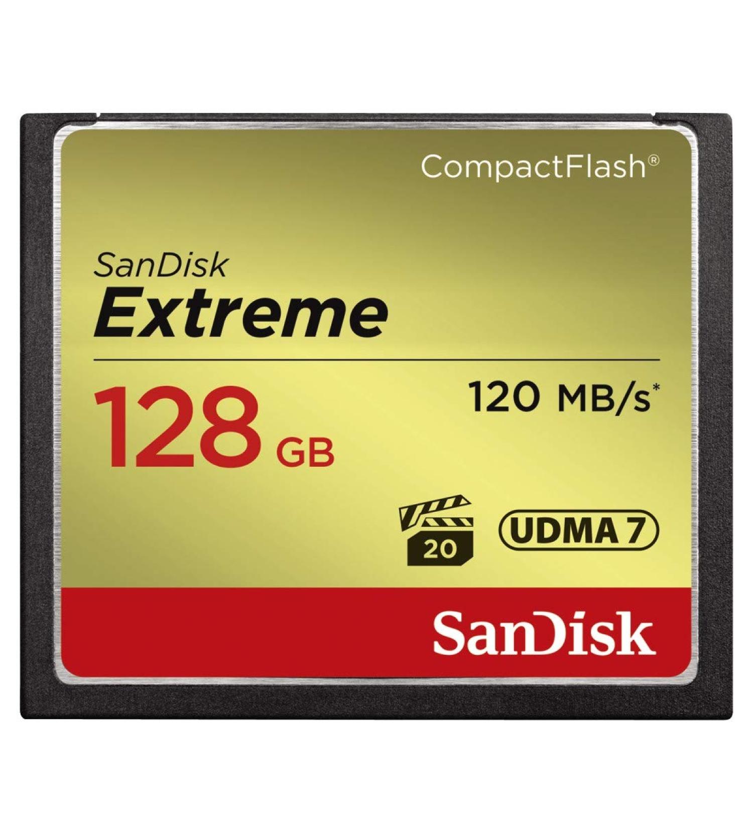 SanDisk 128GB Extreme CompactFlash Memory Card - UDMA 7, 120MB/s Speed - SDCFXSB-128G-G46 - Buy Online on GoSupps.com