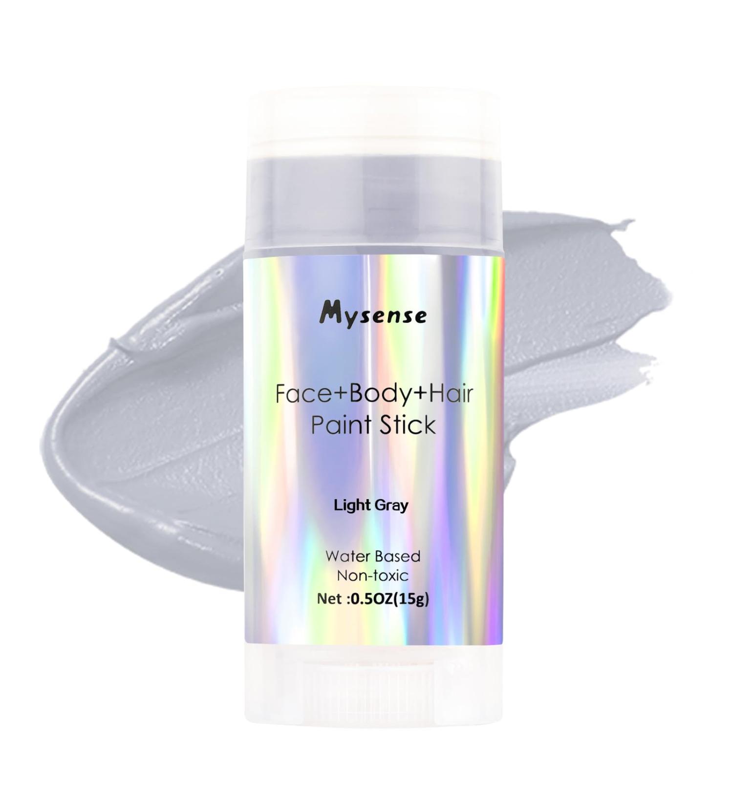 Mysense Light Gray Face and Body Paint Stick - 0.5oz (15g) | Non-Toxic Water-Based Temporary Hair Paint for Adults and Kids - Halloween Cosplay Makeup - Buy Online on GoSupps.com