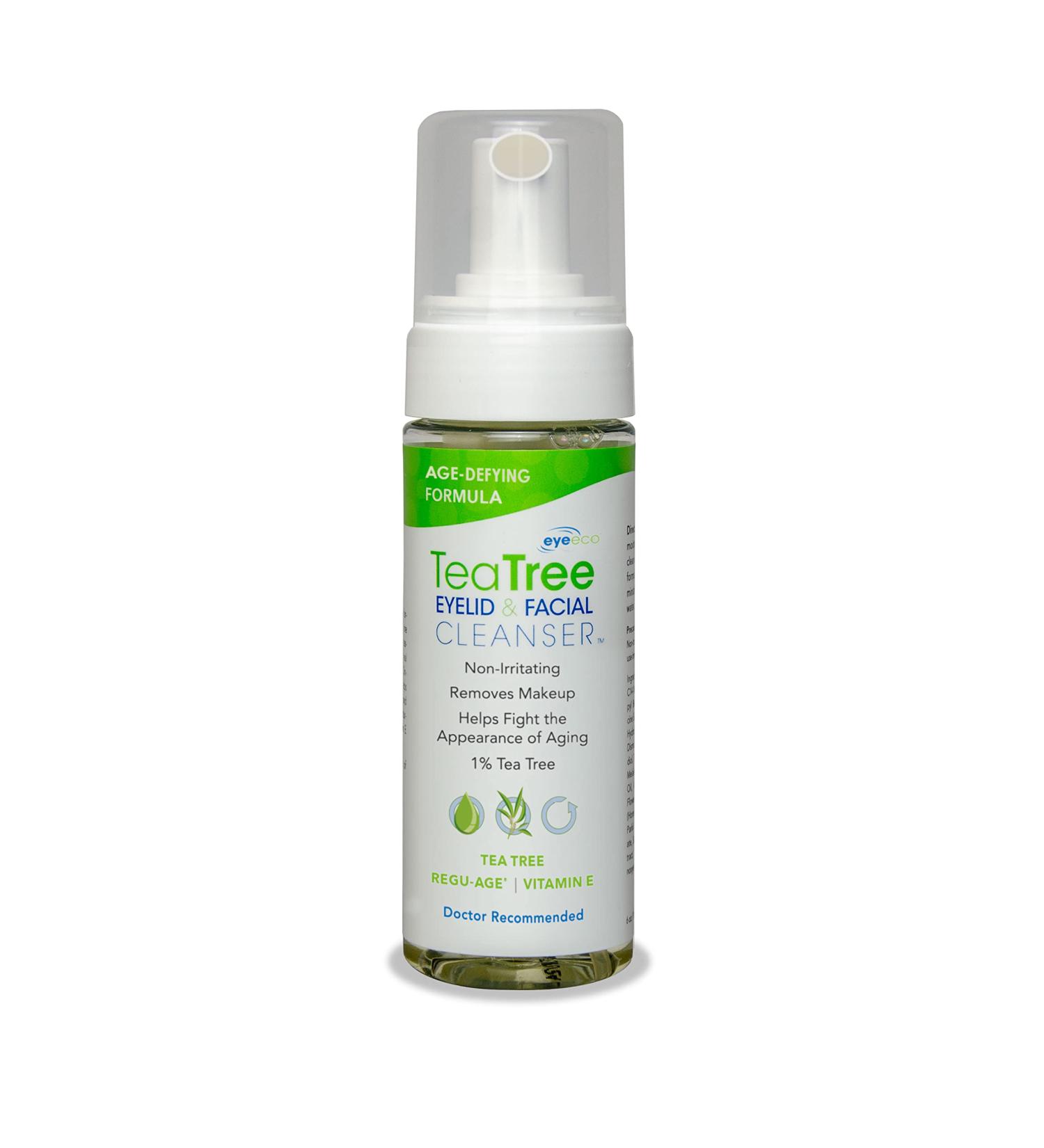 Eye Eco Age-Defying Tea Tree Cleanser - Hydrating Non-Irritating Facial & Eyelid Wash with Shea Butter & Vitamin E - Vegan & Gluten-Free - 180mL - Buy Online on GoSupps.com
