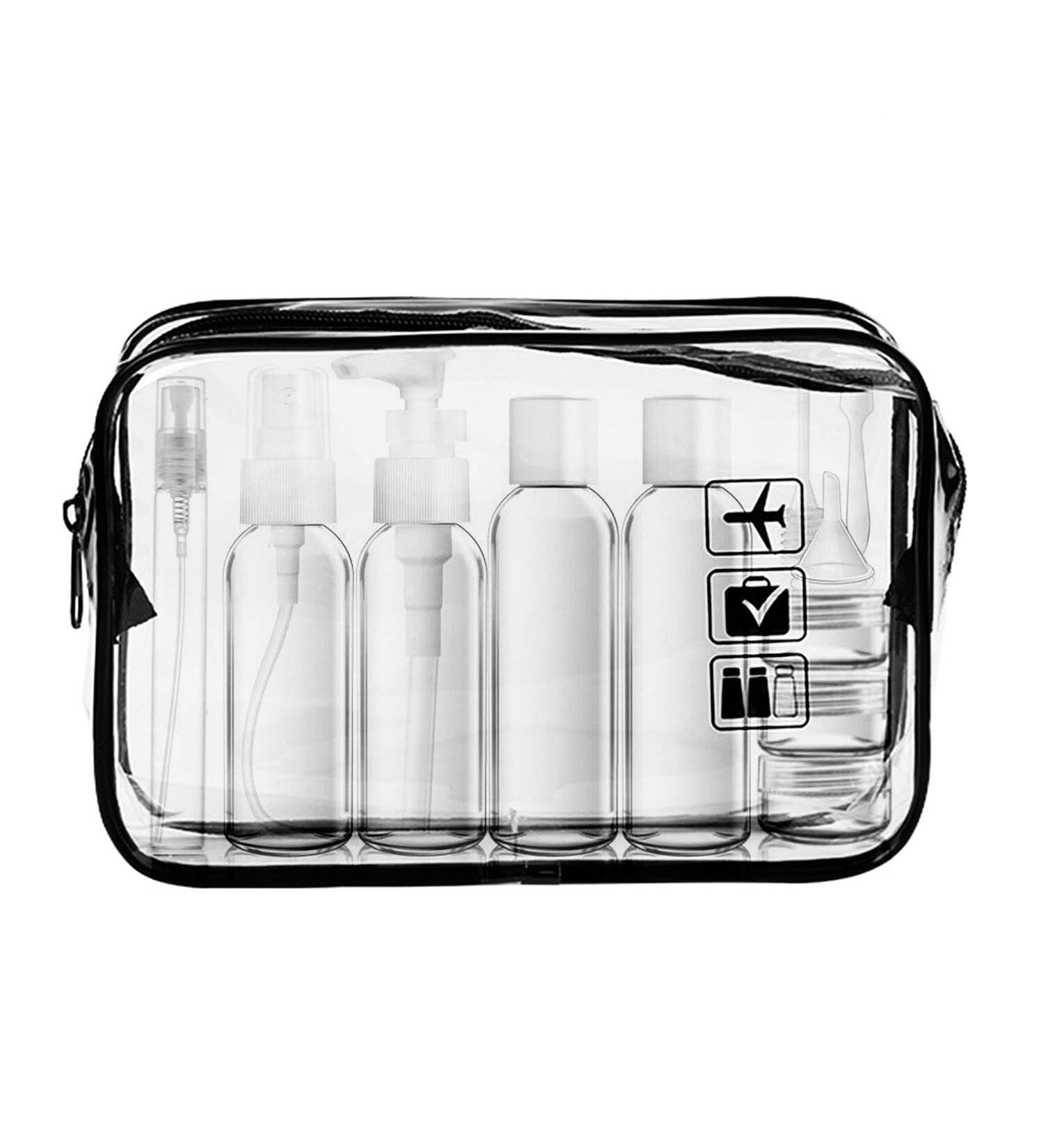 LECUNE Transparent Cultural Bags & Travel Bottle Set - 13 Travel Bottles (100ml) + Airport-Compliant Liquid Bags - Essential Travel Accessories in Black - Buy Online on GoSupps.com