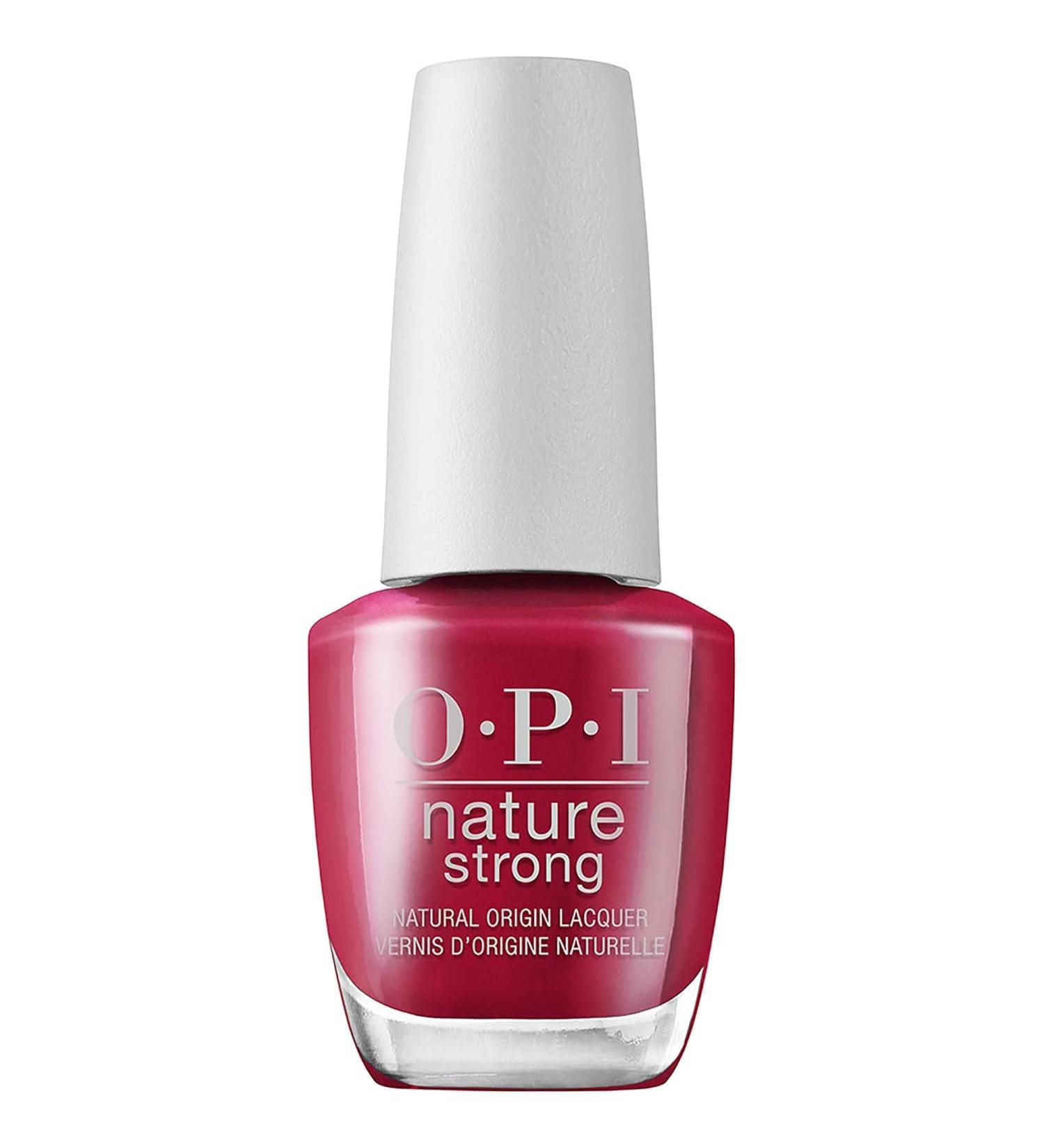 OPI Nature Strong Nail Polish | Quick Dry Vegan Nail Varnish with Long-Lasting Results | Made with Natural Ingredients | Red Shades | A Bloom with a View | 15 ml - Buy Online on GoSupps.com