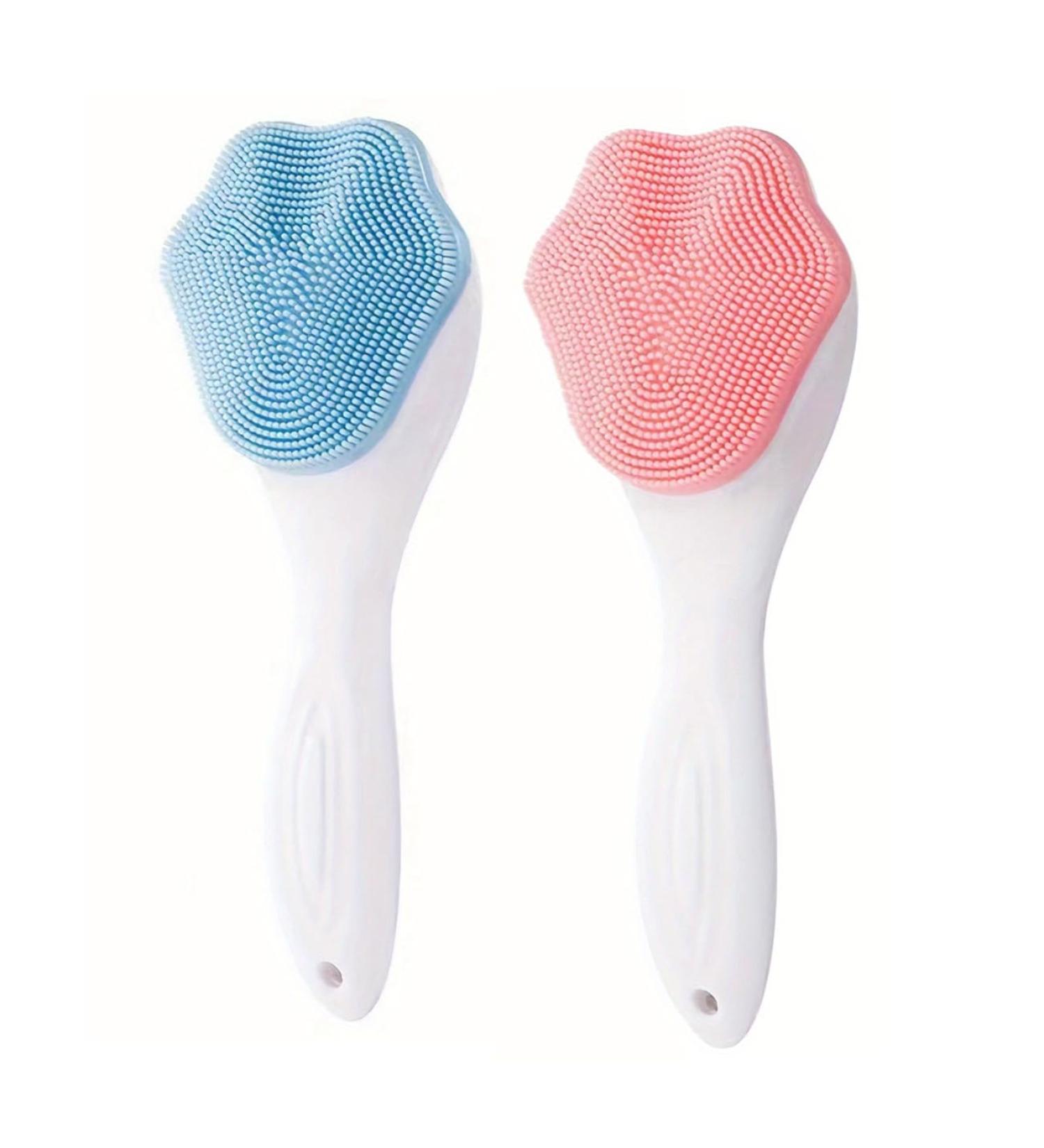 SHANPIN Handheld Silicone Face Scrubber Exfoliator - Soft Facial Cleansing Brush & Blackhead Remover (2 Pcs) - Waterproof Skincare Tool - Buy Online on GoSupps.com