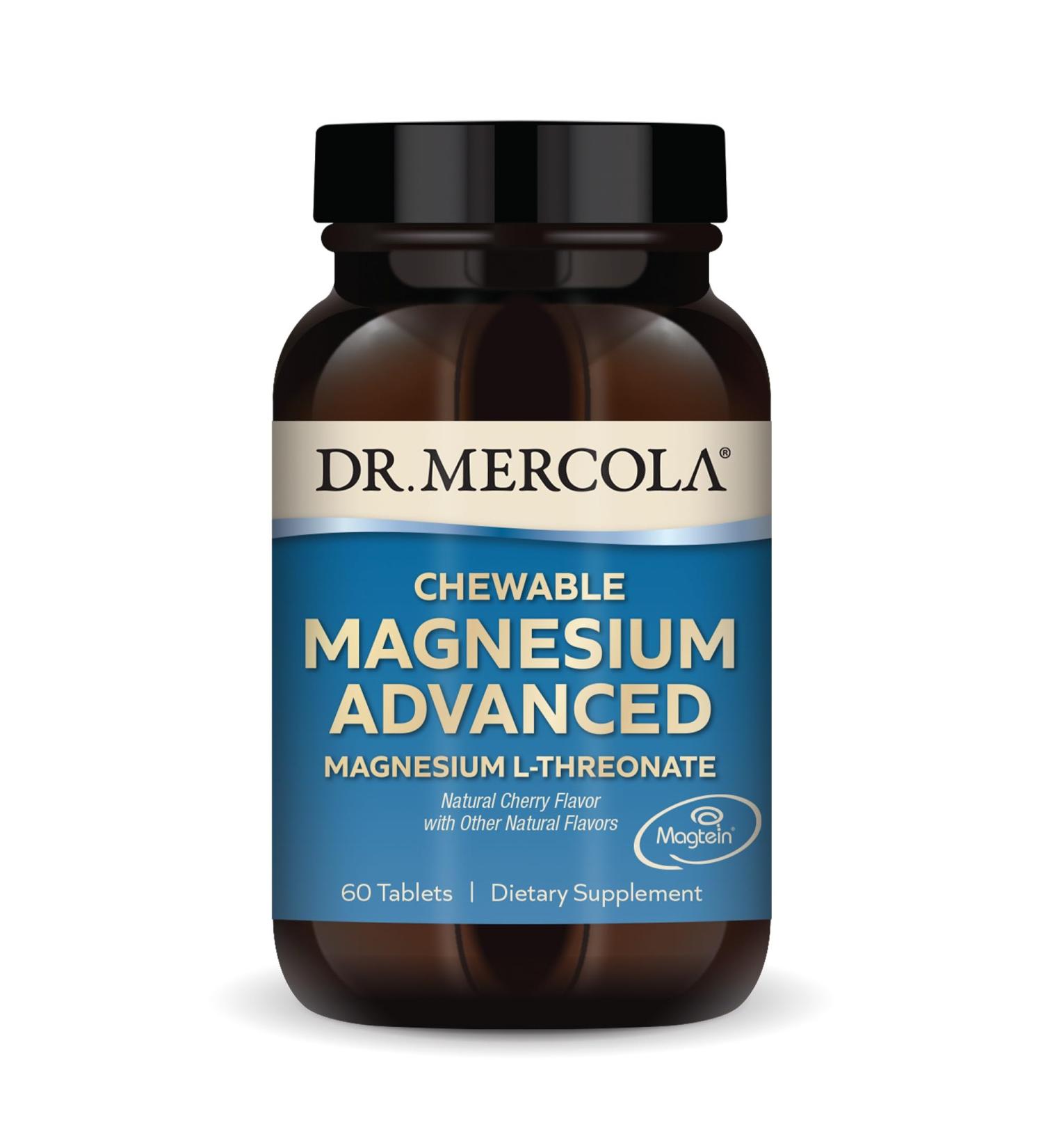 Dr. Mercola Magnesium Chewable Advanced, 30 Servings (60 Tablets), Dietary Supplement, Magnesium L-Threonate, Cherry Flavor, Non-GMO 60 Count (Pack of 1) - Buy Online on GoSupps.com