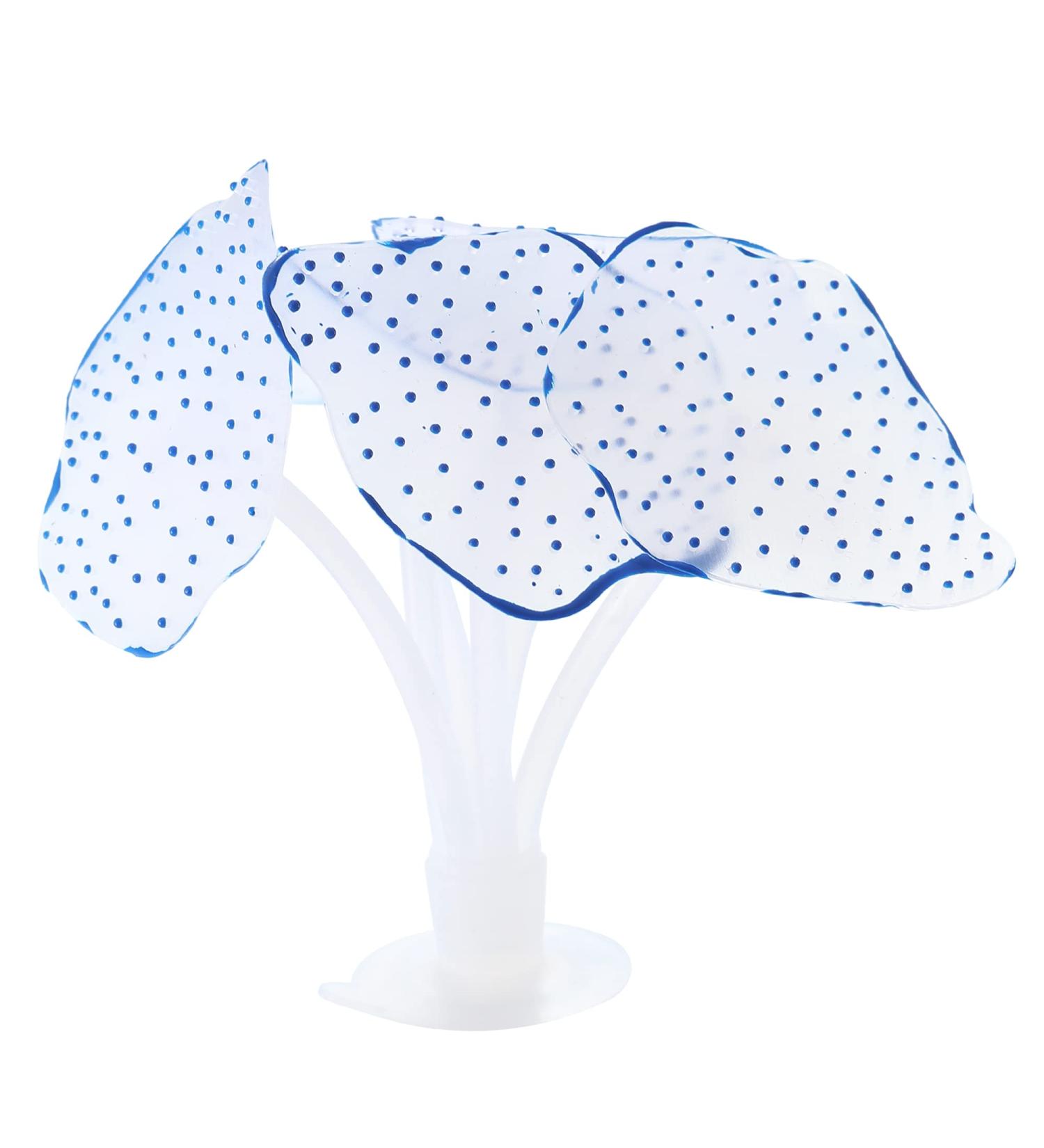 VOCOSTE Silicone Glowing Aquarium Simulation Coral with Sucker Blue 1Pcs - Buy Online on GoSupps.com