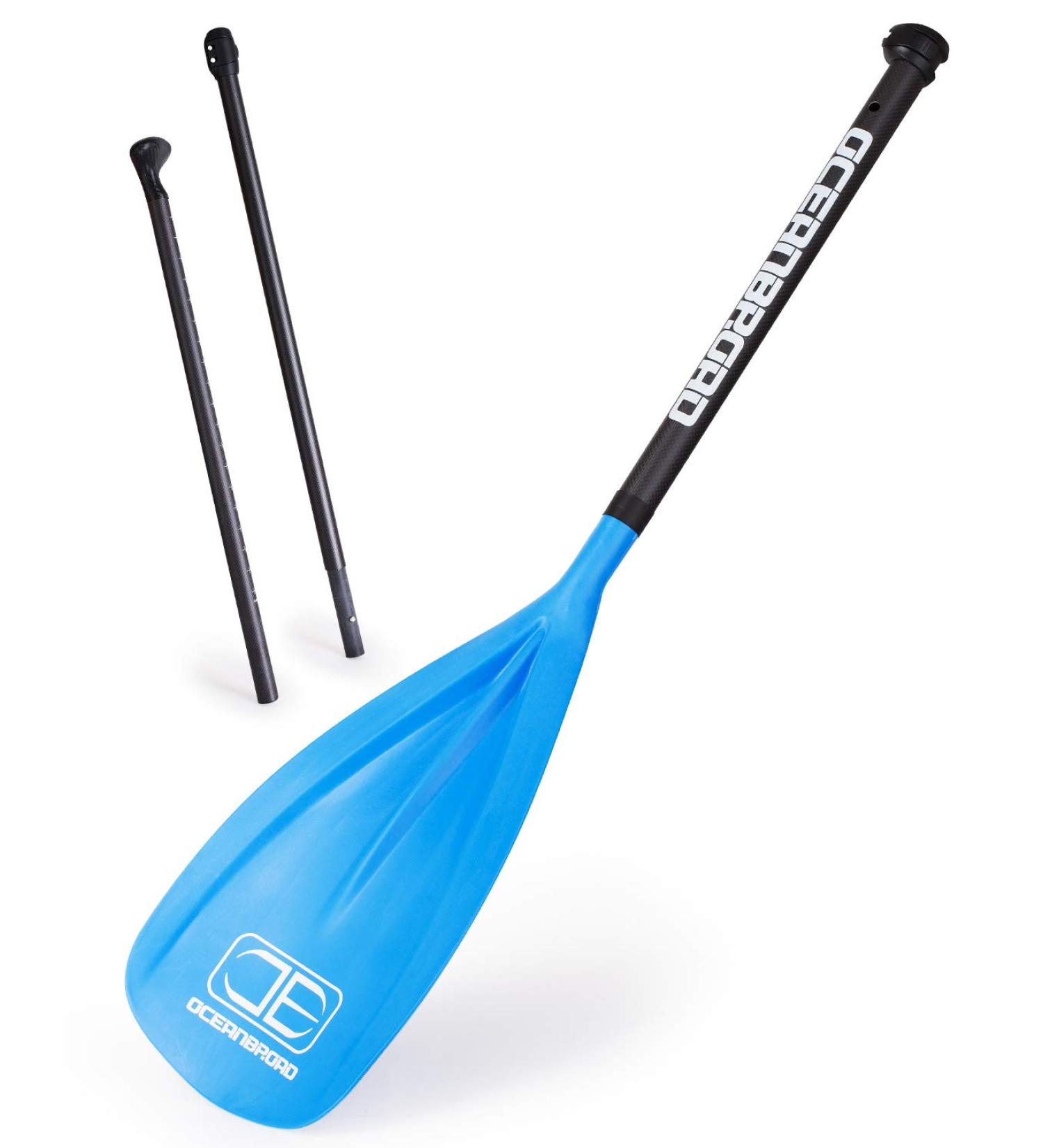 OCEANBROAD SUP Paddle Board Paddle 3 Pieces Adjustable Carbon Shaft Stand up Paddle with Bag Blue - Buy Online on GoSupps.com