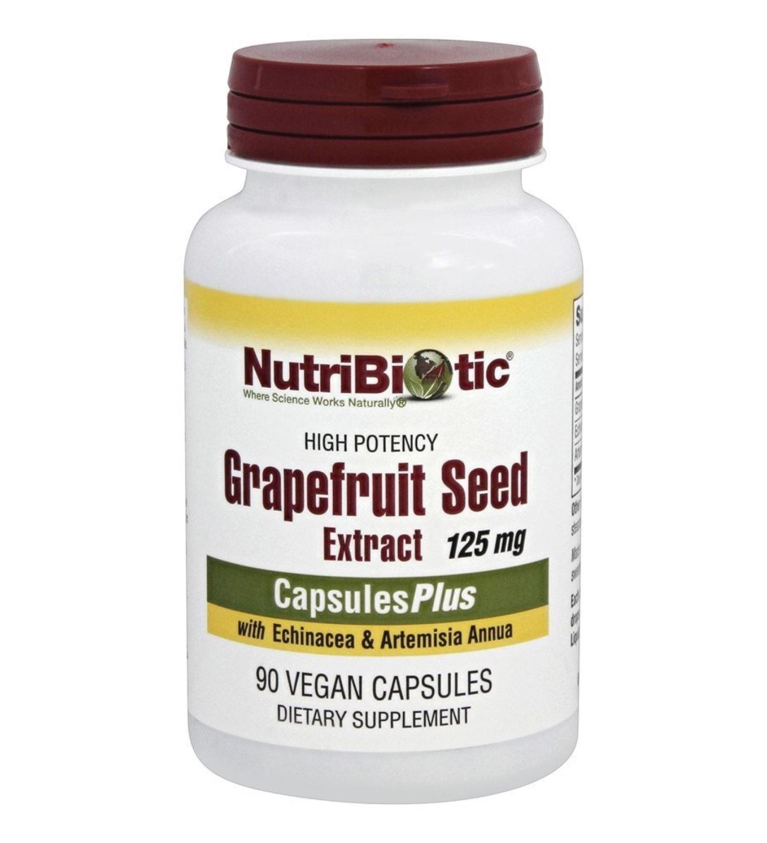 NutriBiotic Grapefruit Seed Extract & Echinacea - High Potency 125mg, 90 Vegan Capsules - Buy Online on GoSupps.com