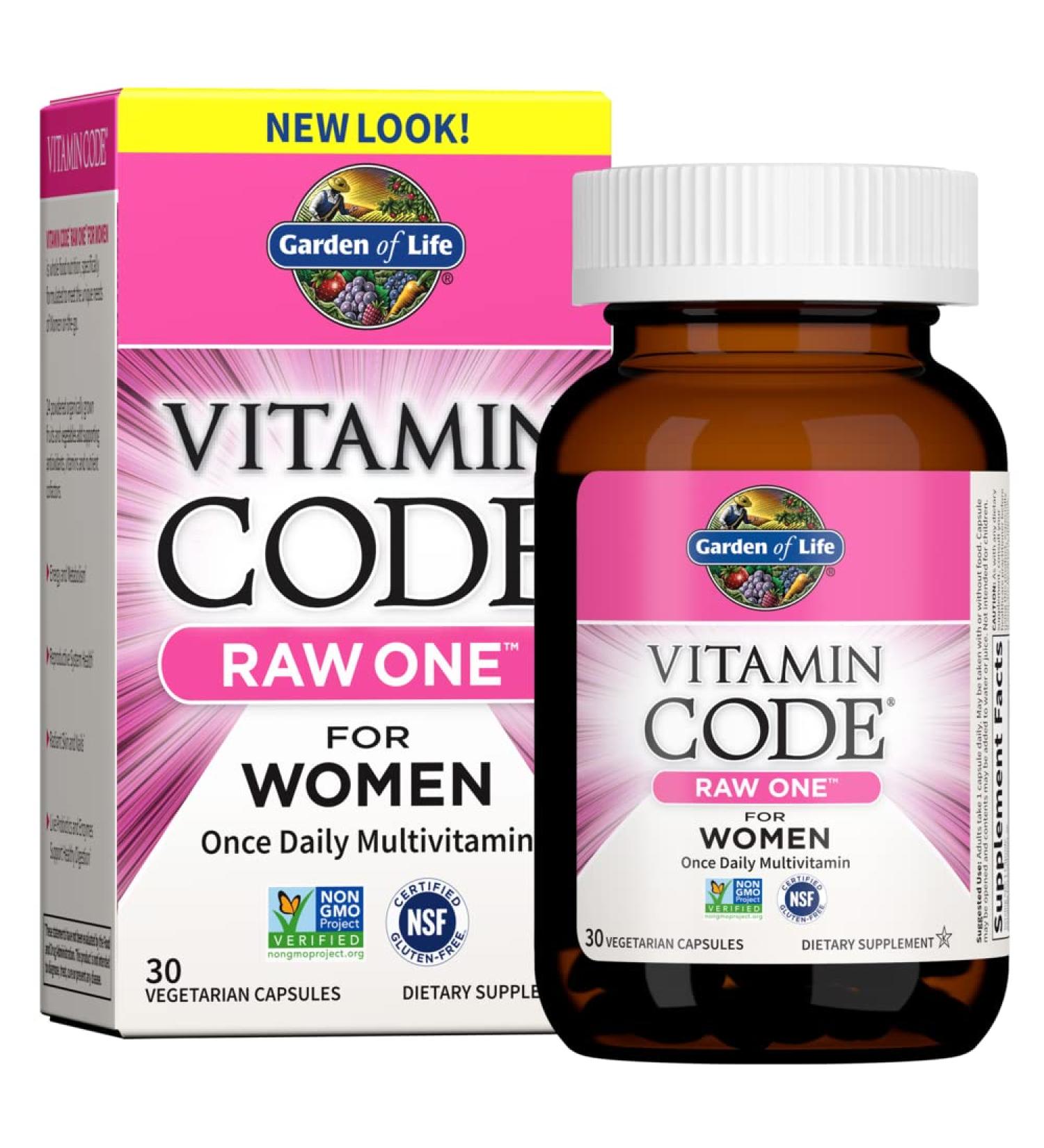 Garden of Life Vitamin Code Raw One - Women's Daily Multivitamin, 30 Veg Capsules - Buy Online on GoSupps.com
