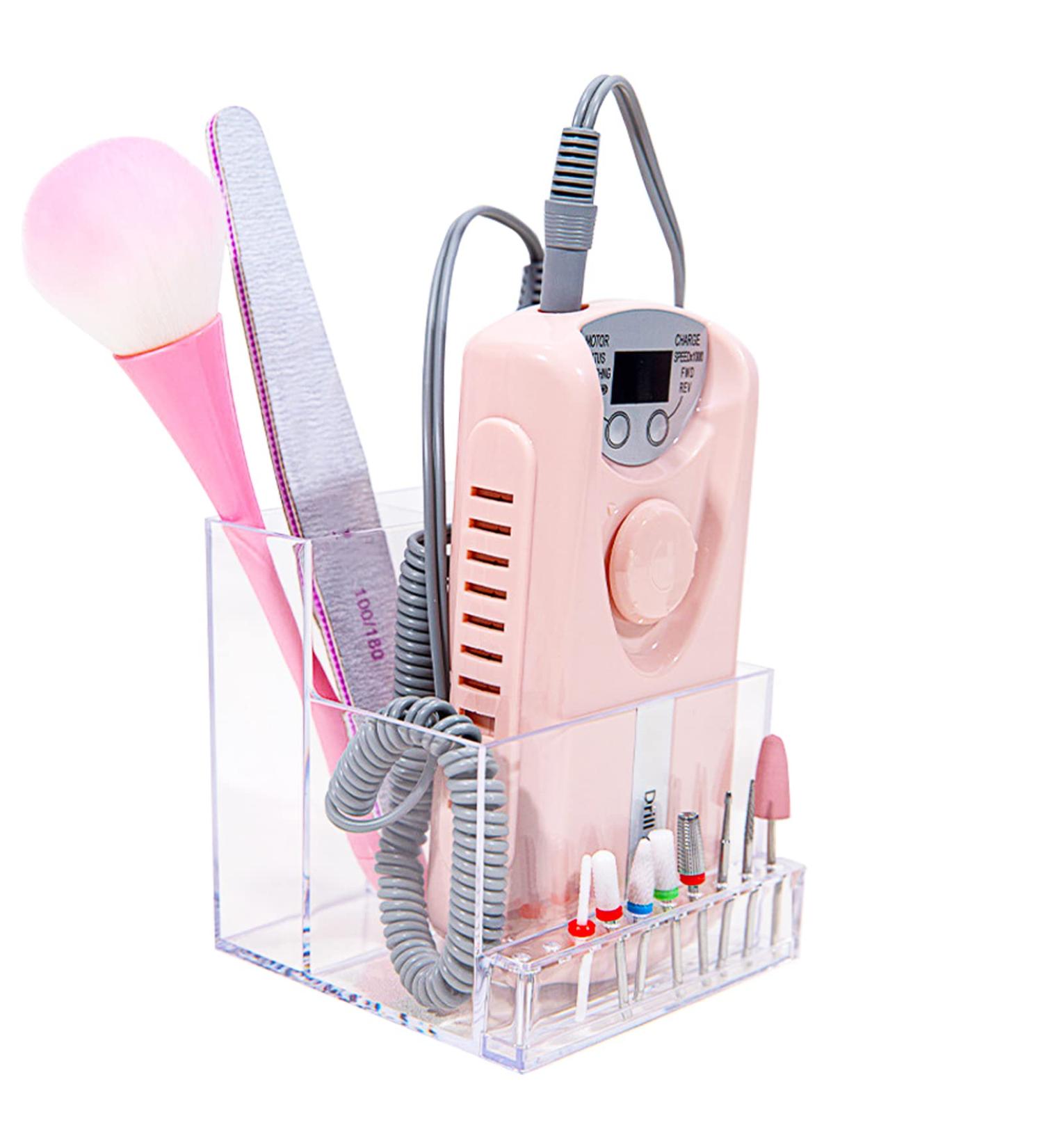 Nail Drill Bits Holder Storage Case - Transparent 10 Holes Organizer for Manicure Tools Display Box - Ideal for Nail Salon - (Nail Drill Machine & Bits Not Included) - Buy Online on GoSupps.com