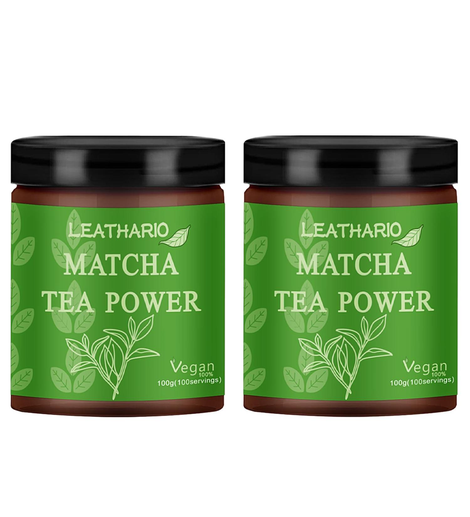 LEASOUL Matcha Green Tea Powder-Premium Grade - 200g can be prepared as mixed drinks herbal tea milk cake dessert and ice cream 100g*2 - Buy Online on GoSupps.com