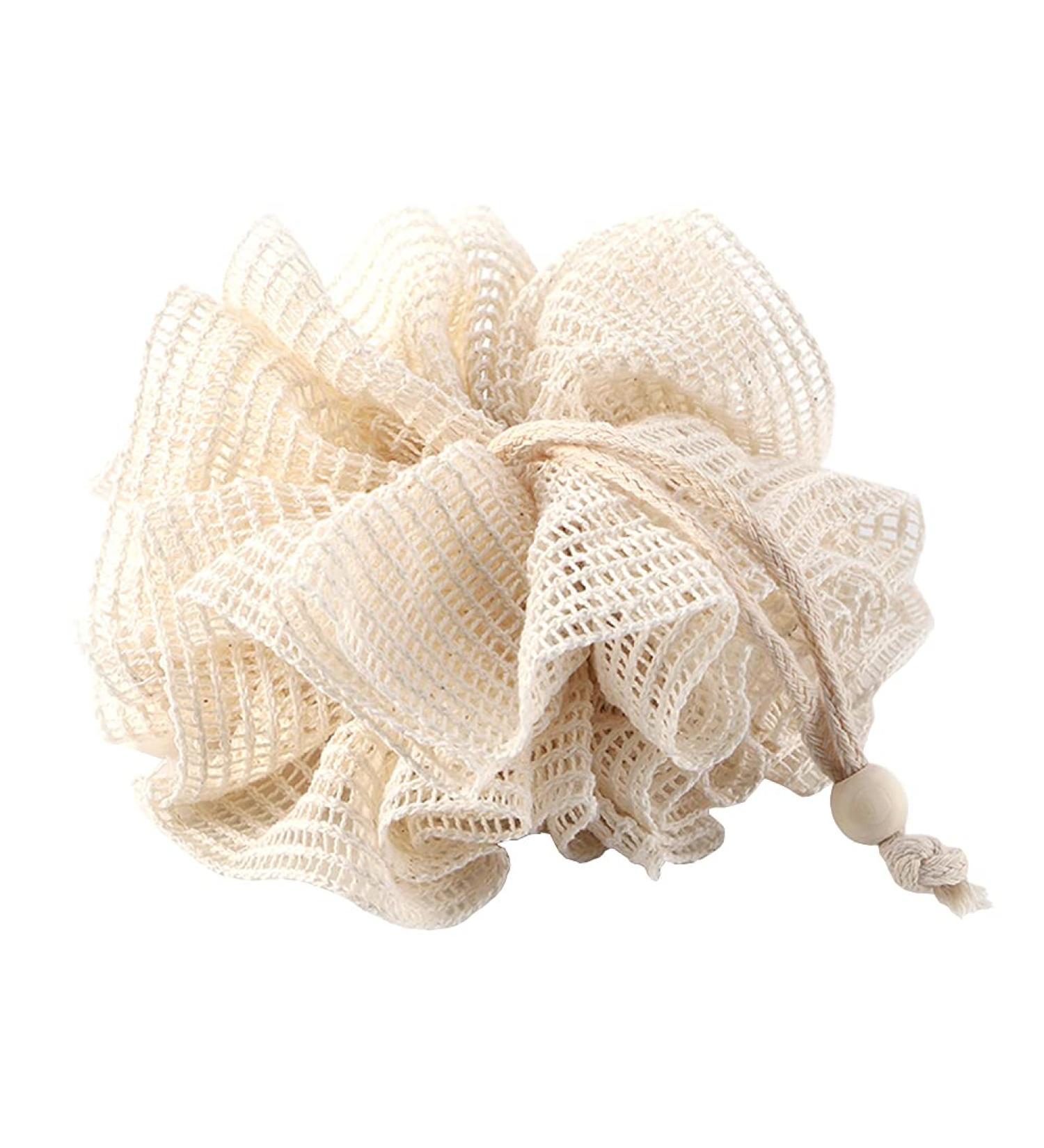 Hemp Bath Shower Sponge - Exfoliating Loofah Mesh Pouf for Women and Men - Buy Online on GoSupps.com