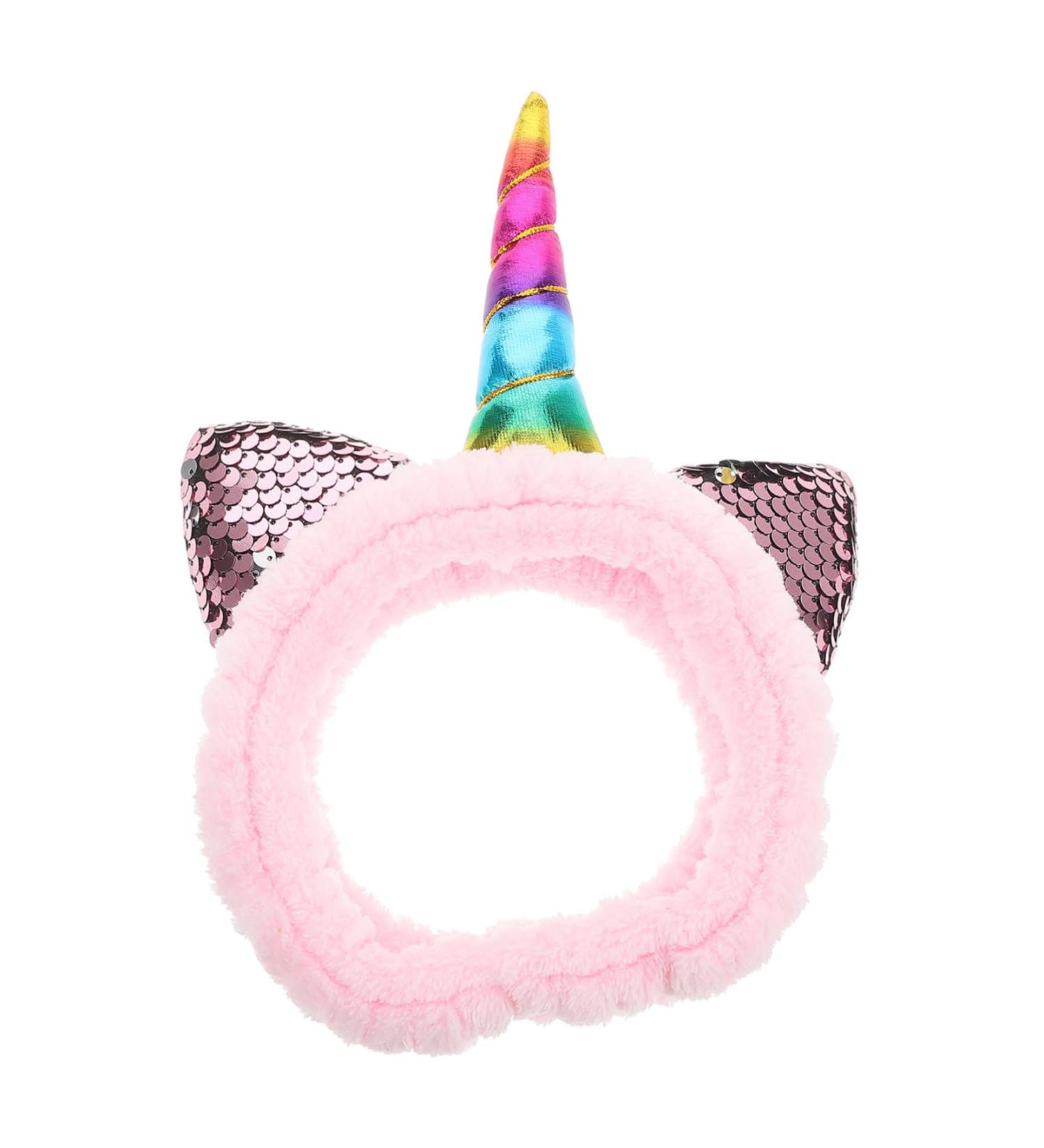 VALICLUD Unicorn Makeup Headband Cute Shower Hairband Women Girls Spa Headband for for Washing Face Spa Makeup Shower Bath Sports Pink - Buy Online on GoSupps.com