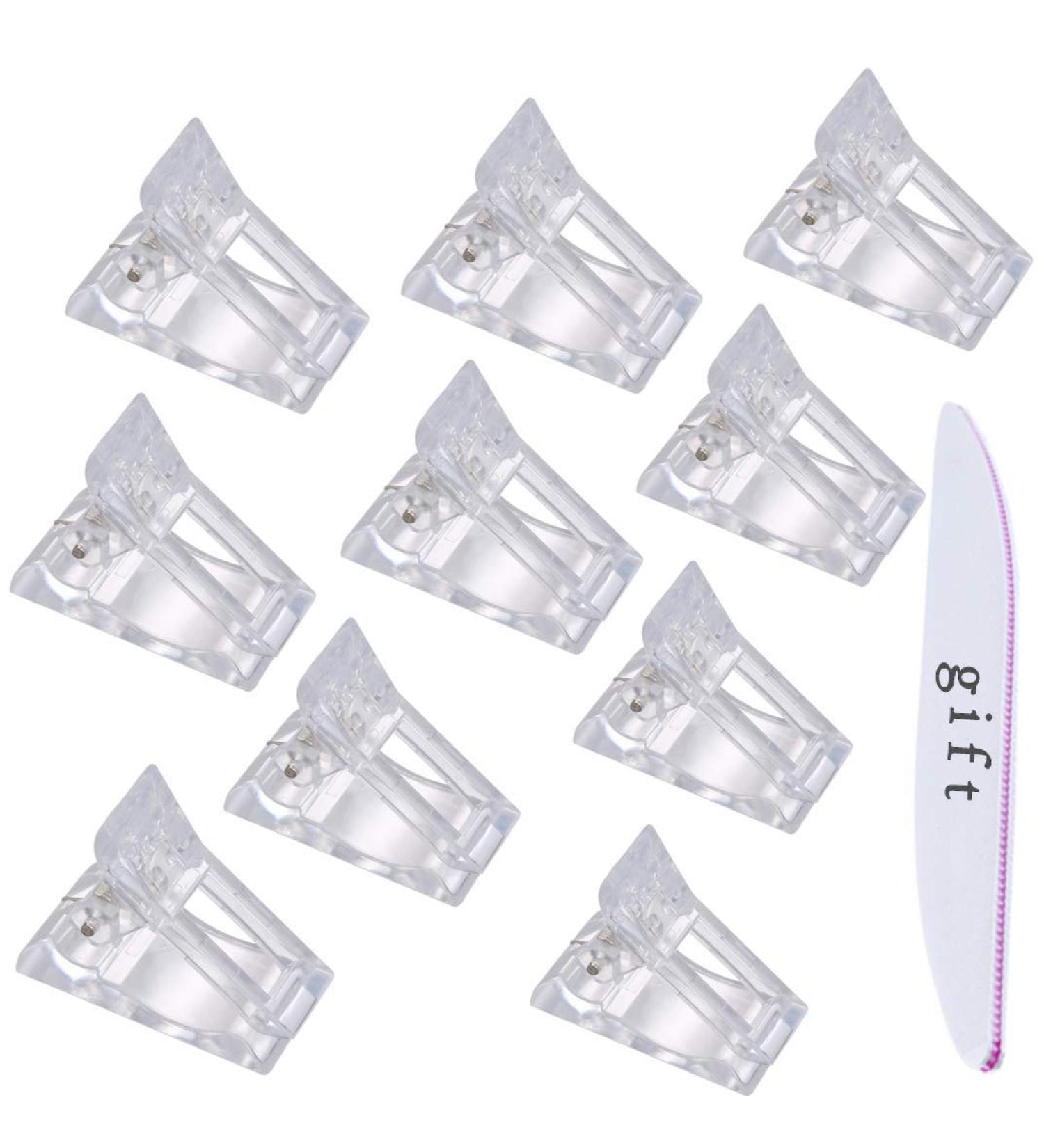 10 Pack Nail Tips Clips for Fast Polygel Extensions - UV LED Builder Tool for Manicure & Nail Art - Buy Online on GoSupps.com