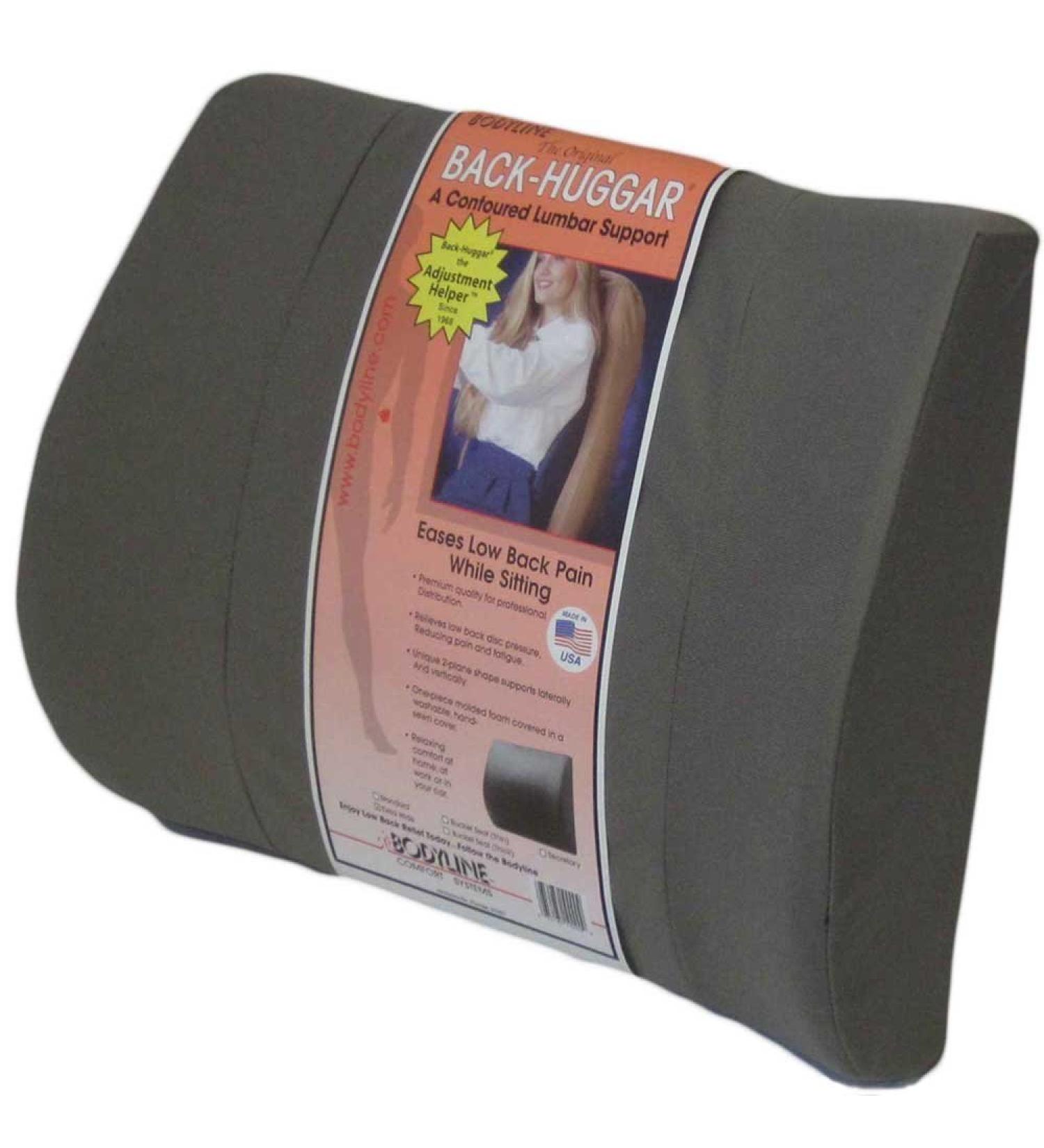 Bodyline Back-Huggar - Traditonal/Regular Style - The Original Lumbar Cushion - Black