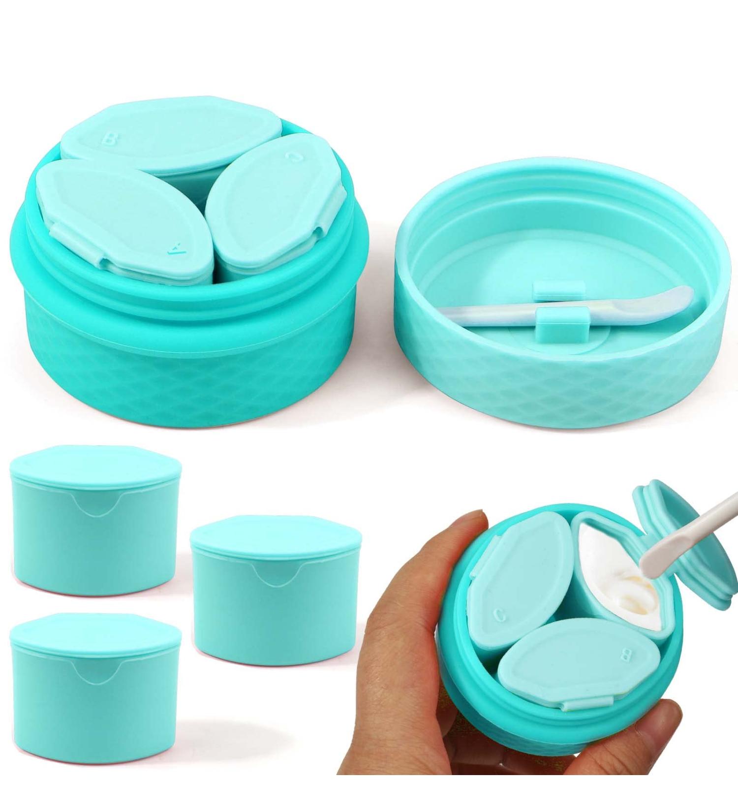 Juome Silicone Travel Containers for Toiletries | Leak-proof Travel Jars for Creams | Travel Essentials Kit for Women (Blue) - Buy Online on GoSupps.com