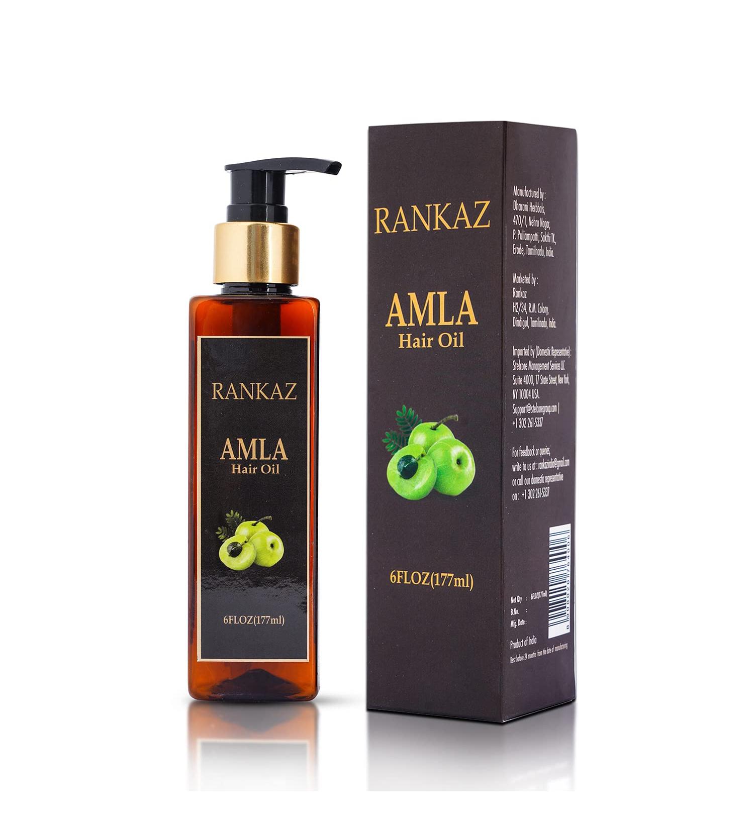 Rankaz Amla Oil for Hair Growth - Indian Hair Oil for Healthy & Shiny Hair (117ml/6 fl oz) - Men and Women - Buy Online on GoSupps.com