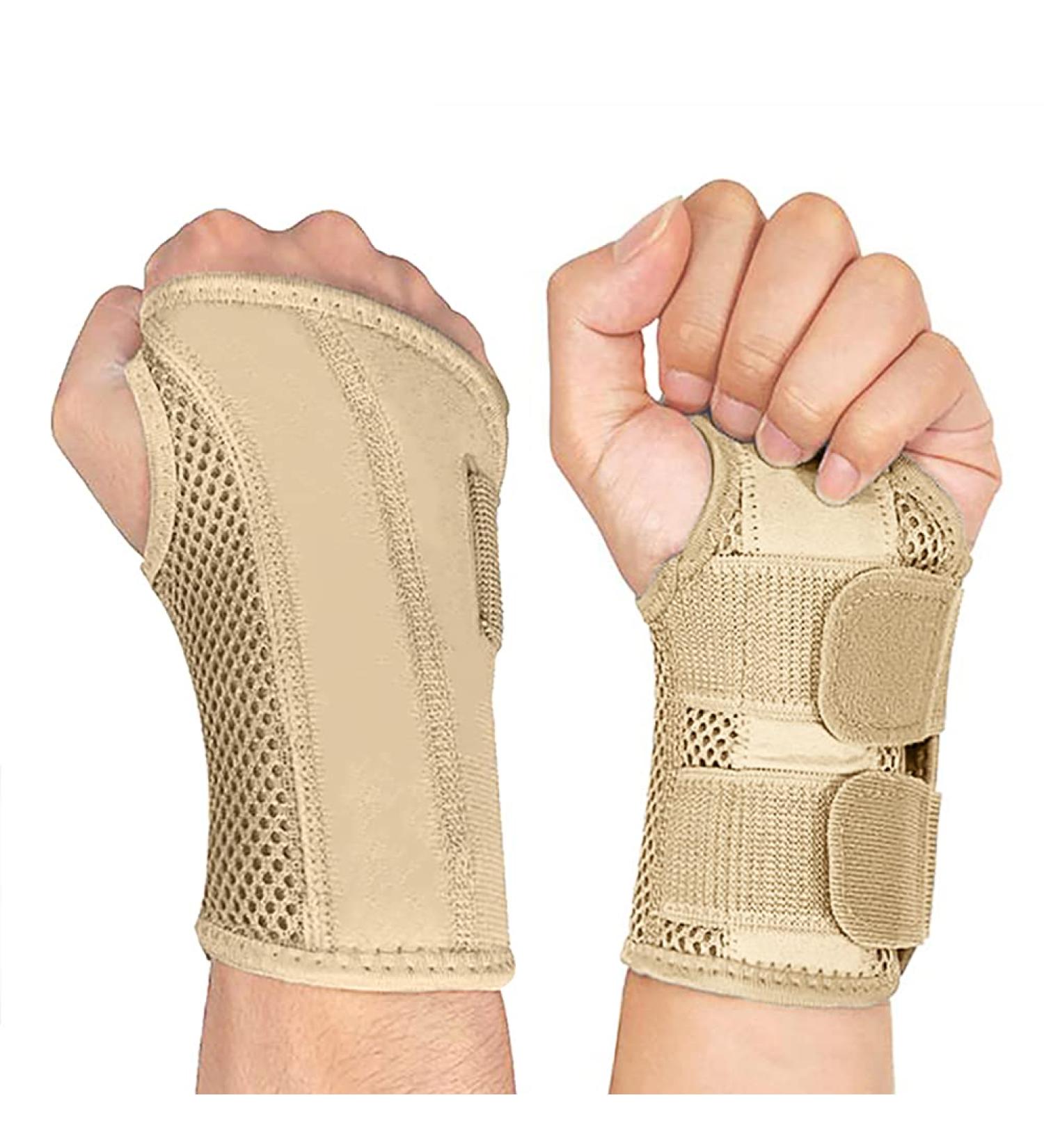 NuCamper Wrist Brace Carpal Tunnel Support - Left Hand, Large/X-Large - Compression Sleeve for Men and Women - Adjustable Straps for Tendonitis and Arthritis Pain Relief - Buy Online on GoSupps.com