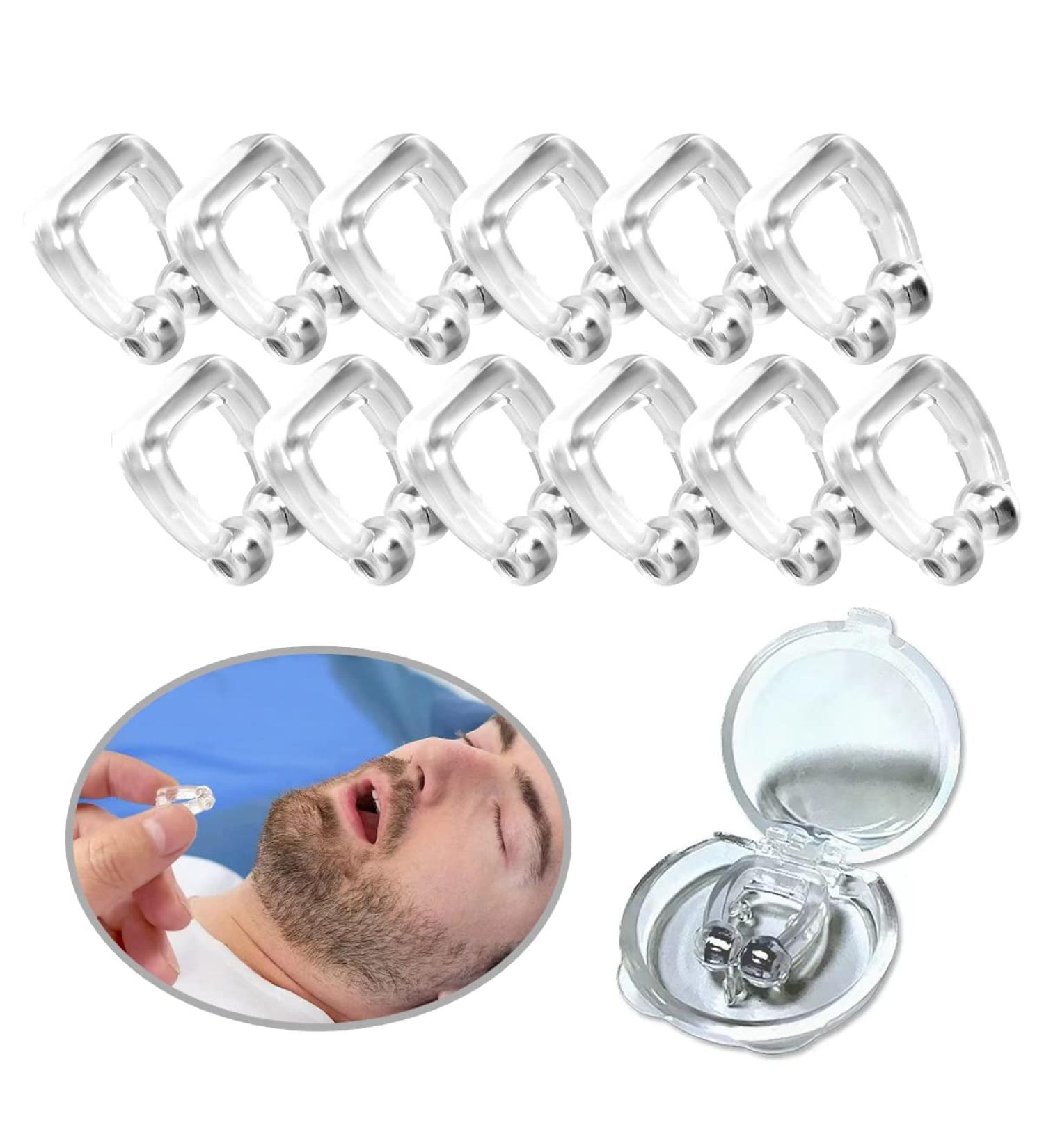 DAPIN Anti Snoring Nose Clip 12-Pack - Silicone Magnetic Snore Stopper for Quiet Sleep - Buy Online on GoSupps.com