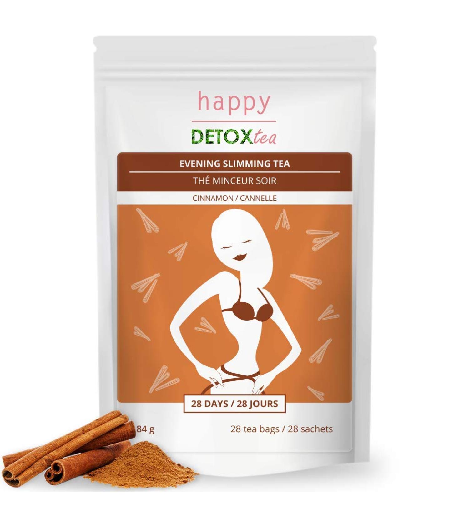 Cinnamon Slimming Tea and Infusion - Happy Detox Tea - Slimming Treatment for 4 Weeks - 28 Bags - Buy Online on GoSupps.com