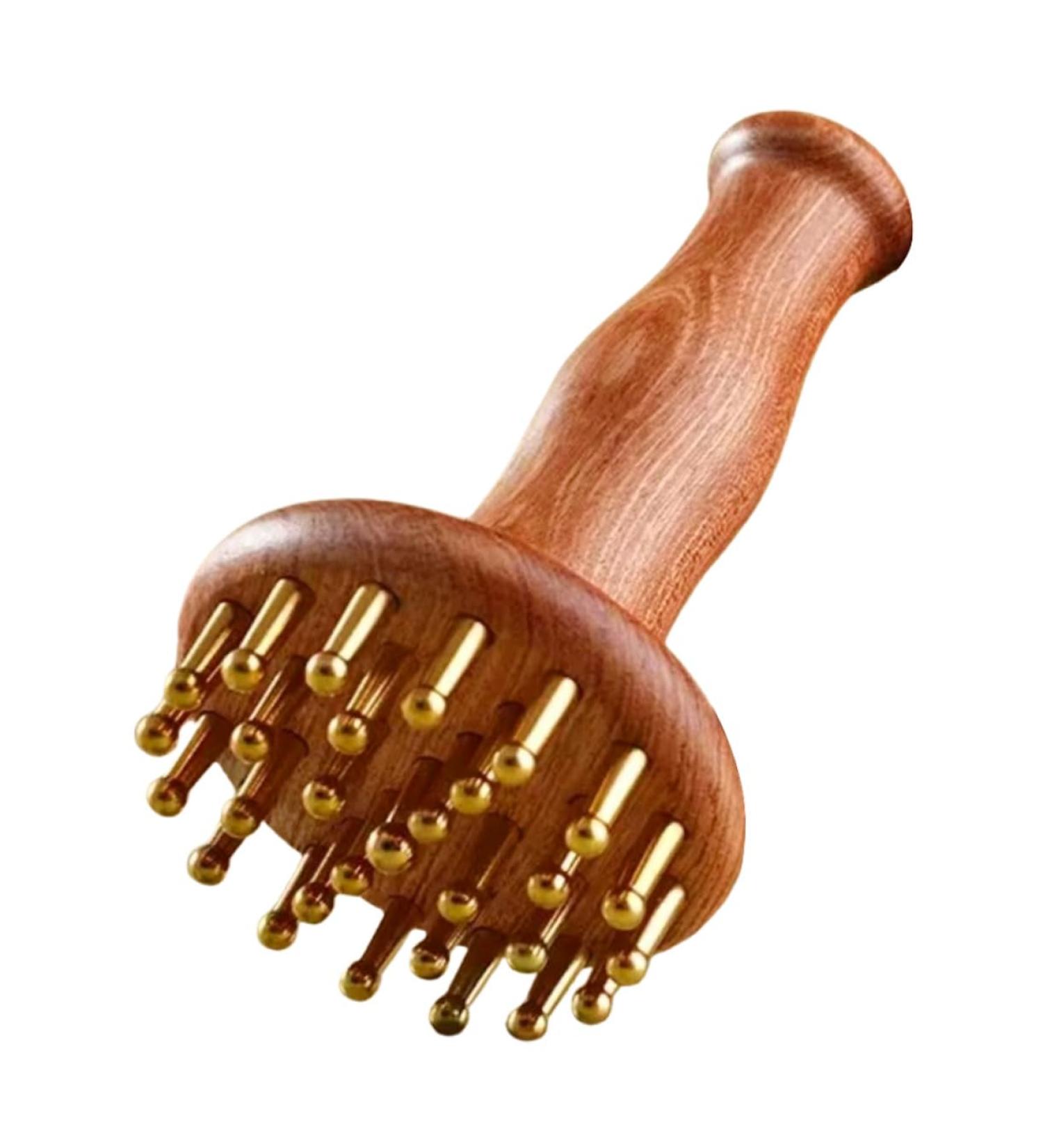 PartyKindom Massage Peigne Laiton et de Santal Brosse Ergonomique pour Corps D tente Musculaire Profonde Accessoire de Soin Capillaire Portable - Buy Online on GoSupps.com