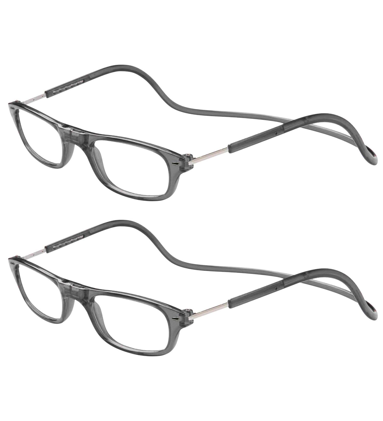 TBOC Pack: Dioptria +1.50 Reading Glasses for Men & Women - Foldable Magnetic Clip - 2 Units - Gray - Buy Online on GoSupps.com