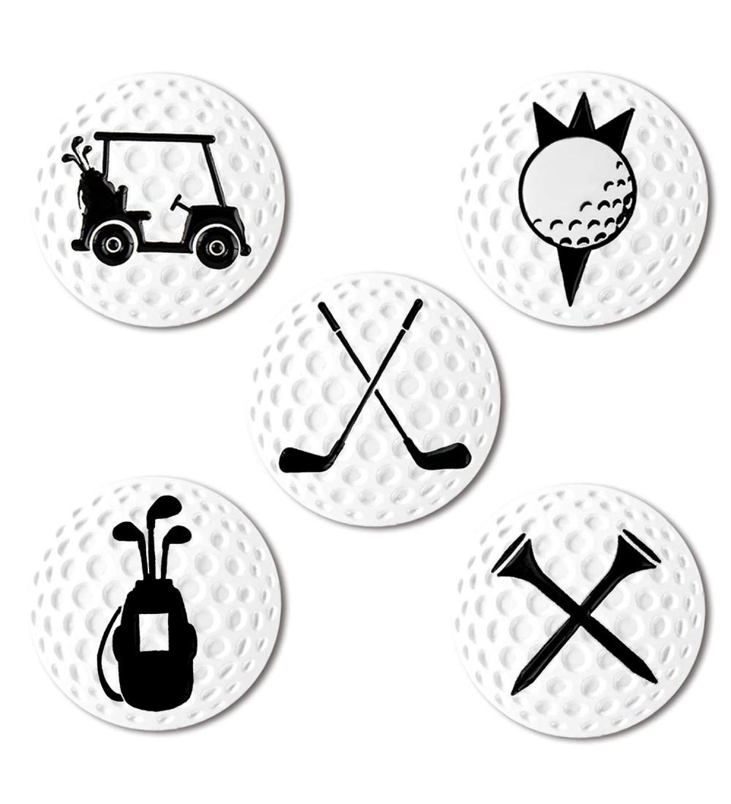 Myartte Creative Golf Ball Marker Set - 5 Pcs Assorted Soft Enamel Golf Markers | 24.4MM | Perfect for Golf Clubs - Buy Online on GoSupps.com