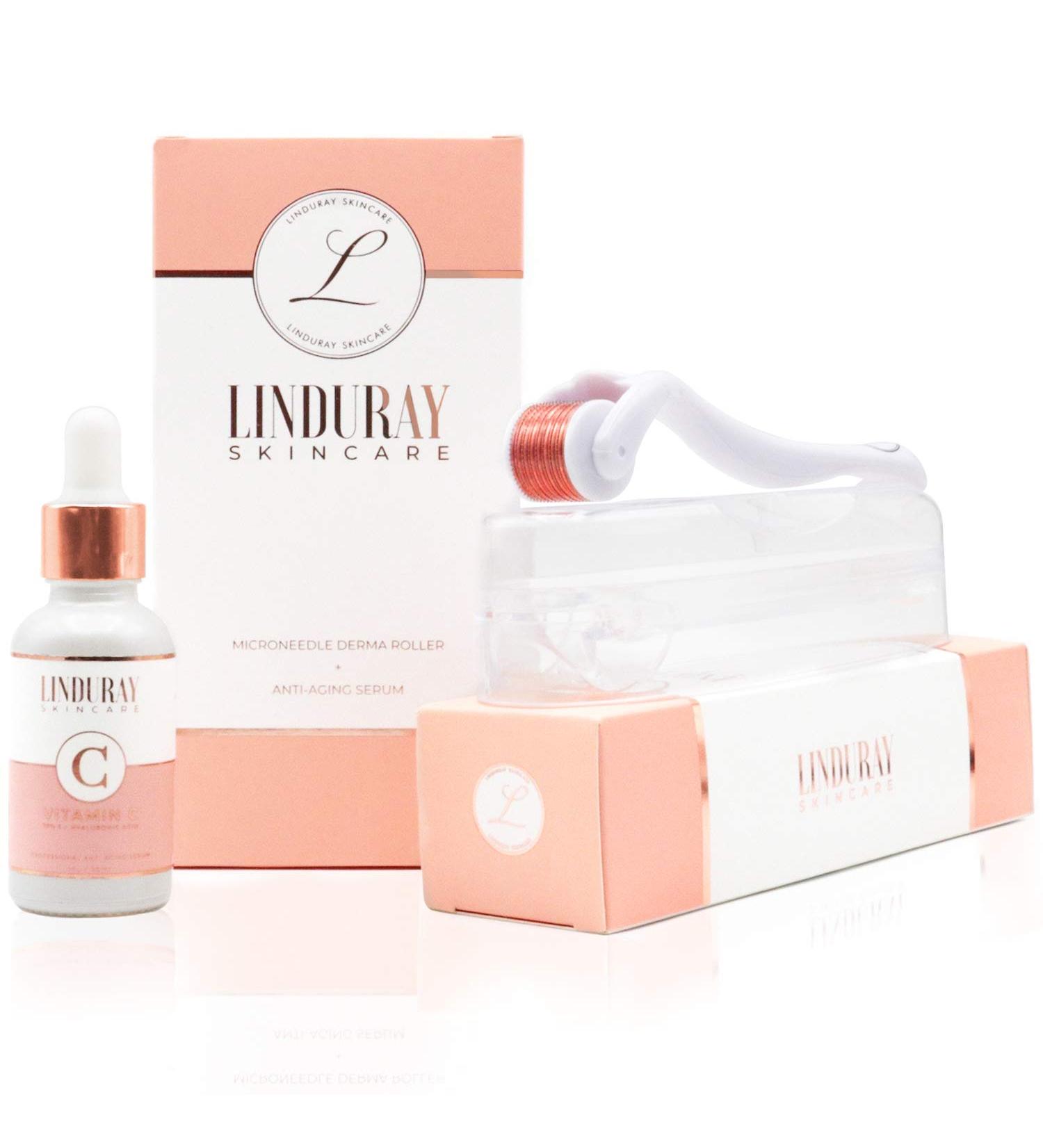 Derma Roller Microneedling Kit for Face 0.30mm - Vitamin C Serum & Hyaluronic Acid - 540 Titanium Micro Needles - Includes 3 Free Ebooks - Buy Online on GoSupps.com
