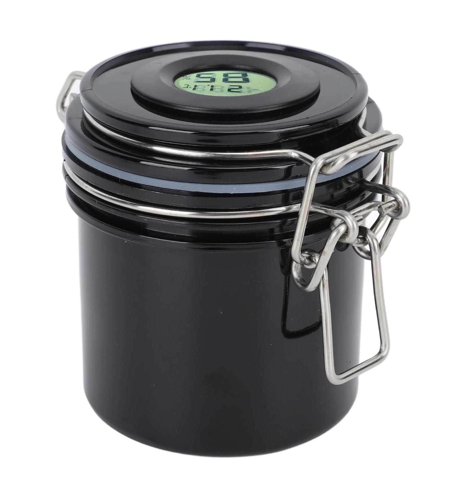 Eyelash Glue Storage Tank Sealed Thermometer Hygrometer Screen Eyelash Glue Storage Jar for Eyelash Shop (Black) - Buy Online on GoSupps.com