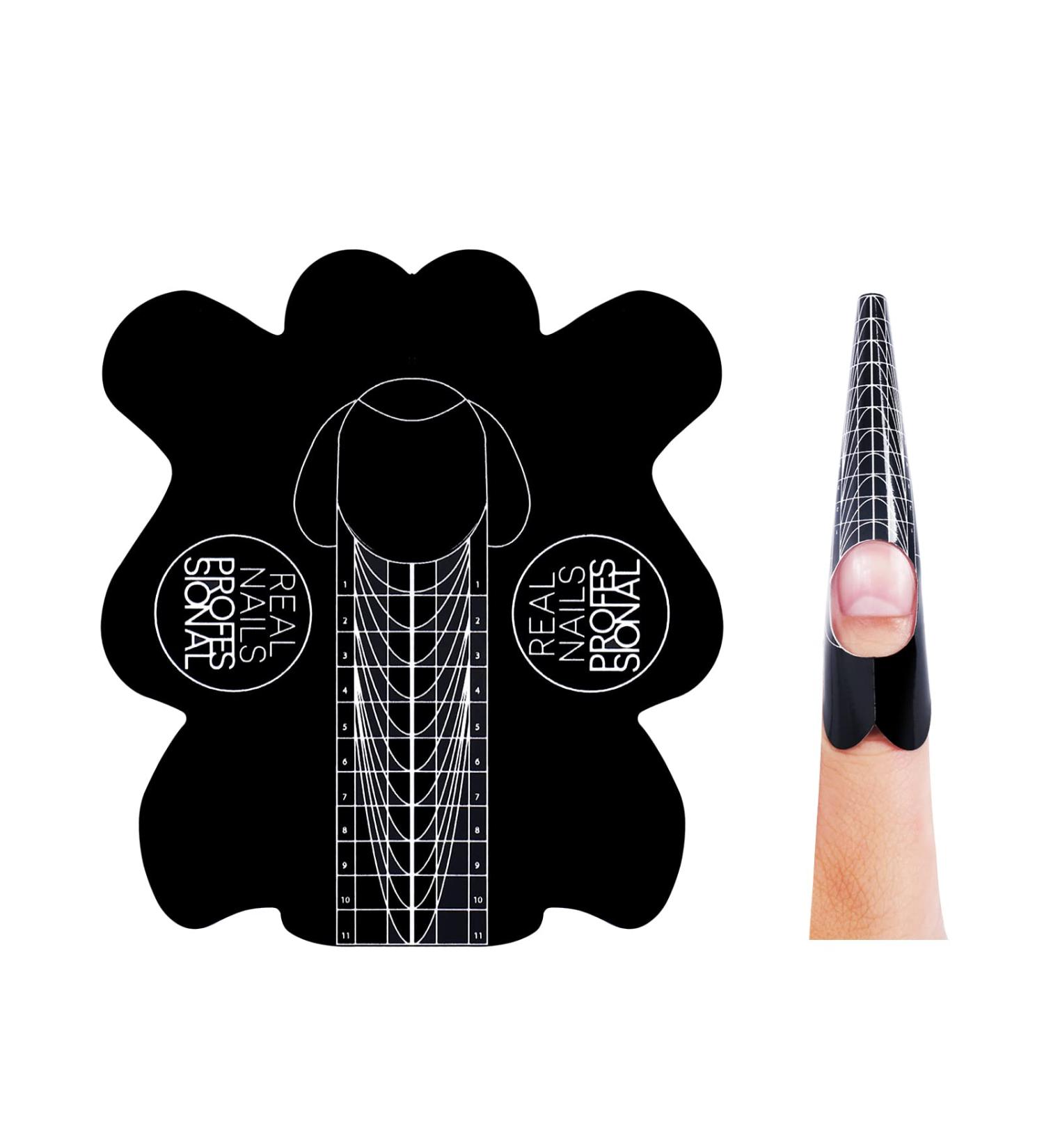 BNG 100 Pcs Square Nail Forms - French Acrylic UV Gel Tips & Stencil for Master Manicure - Black Extension Tools - Buy Online on GoSupps.com