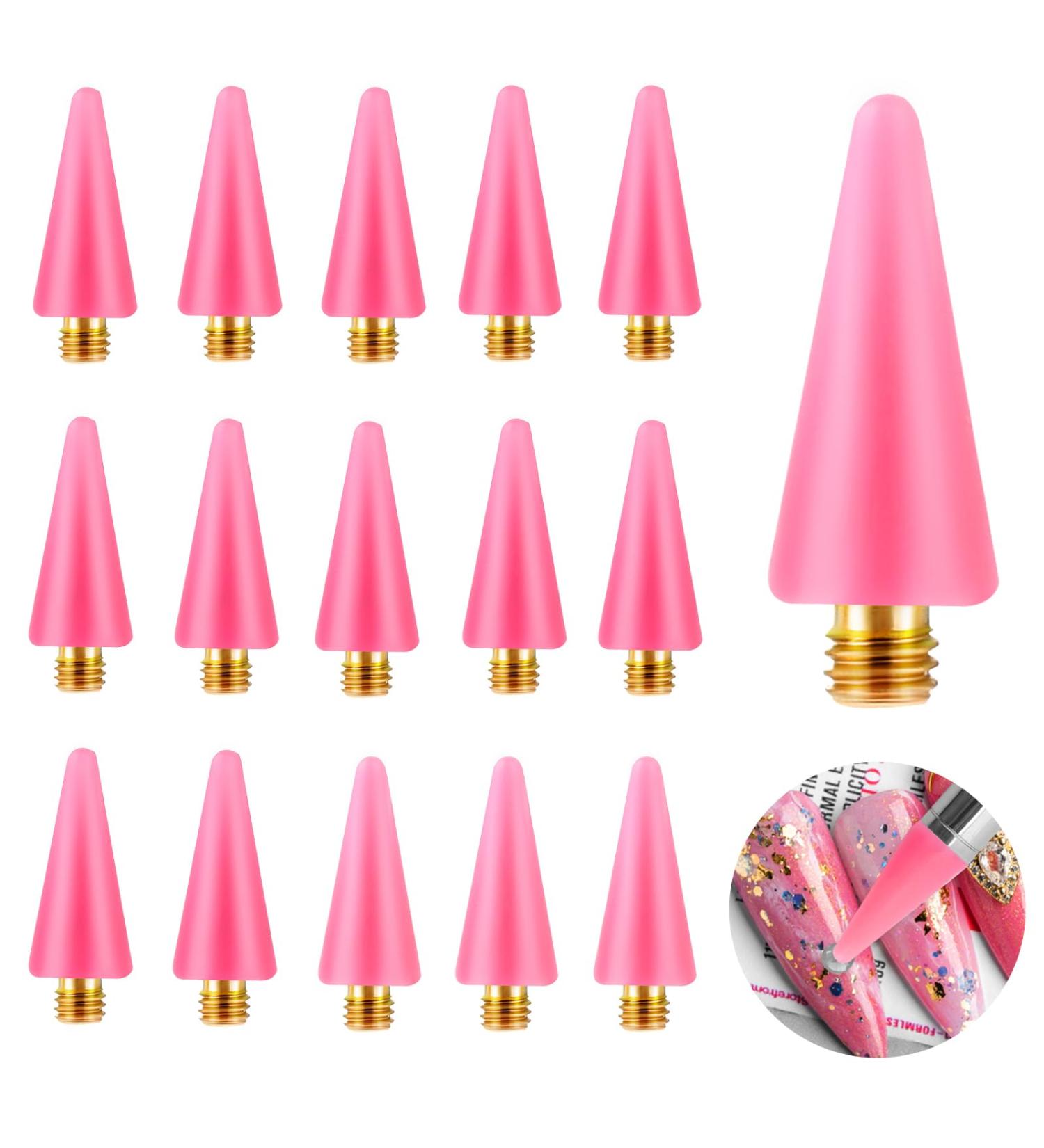 Lusofie 16Pcs Wax Replacement Head Tips for Nail Rhinestones Picker Tool - Pink - Buy Online on GoSupps.com
