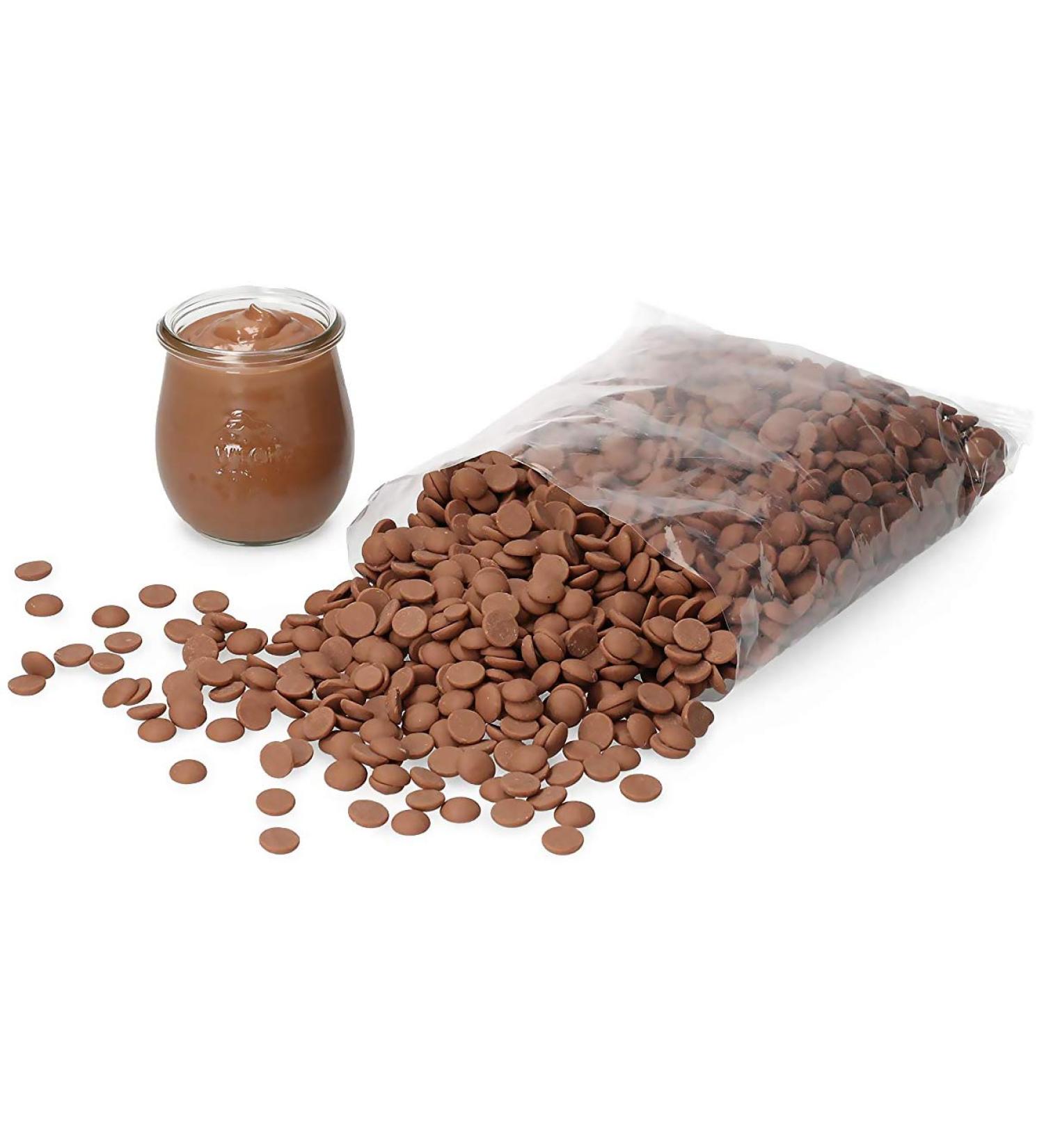 Callebaut Callets - Whole Milk Chocolate Coating for Pralines Desserts & Cakes | 1 kg Pack - International Shipping Available - Buy Online on GoSupps.com