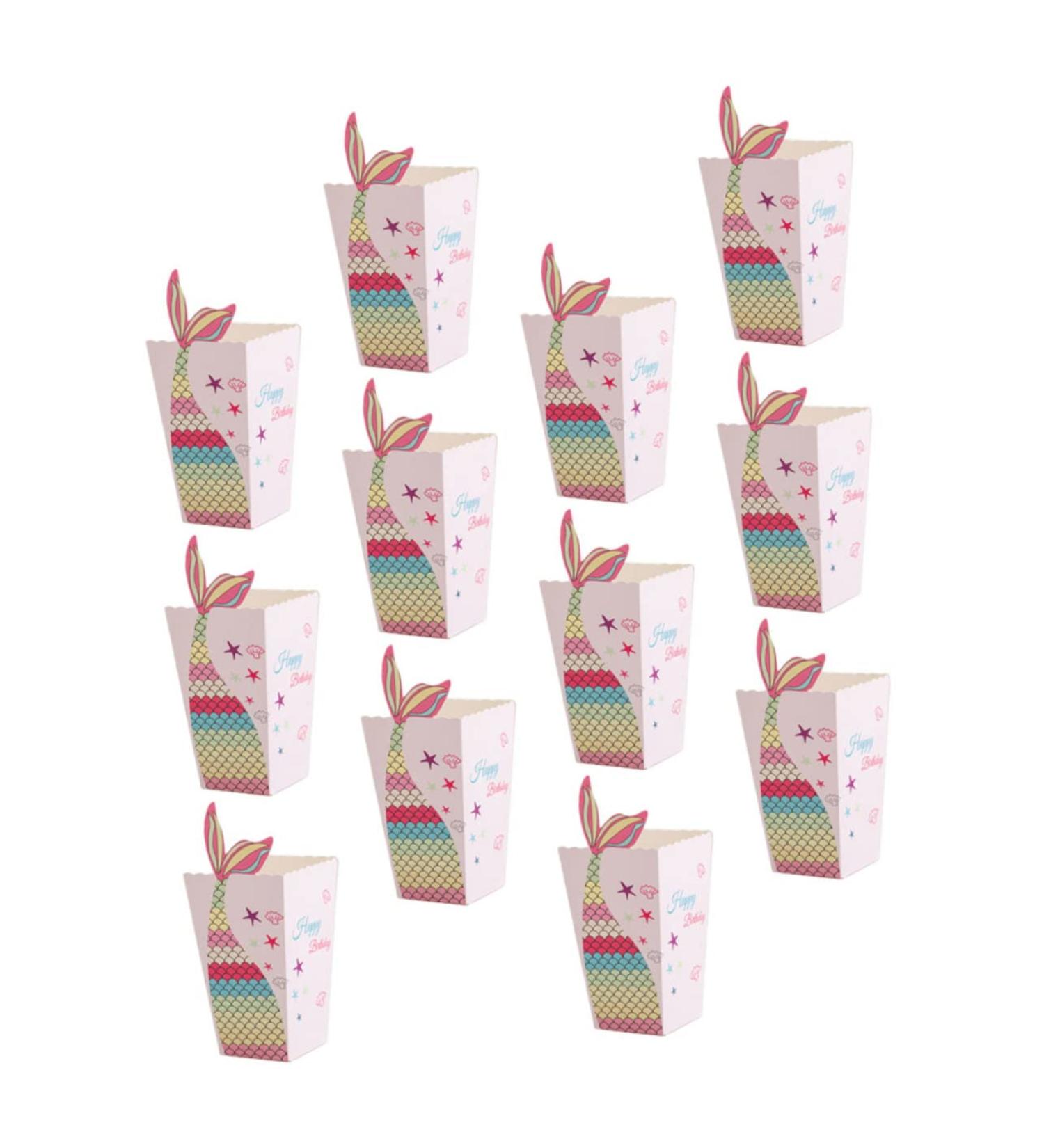 OUNONA 12pcs Boxes Mermaid Chip Box Paper Popcorn Take- Out Mermaid Popcorn and Chips Boxes Containers Mini Paper Treat Boxes Popcorn Cartons French Fries Boxes Decorate Snack - Buy Online on GoSupps.com