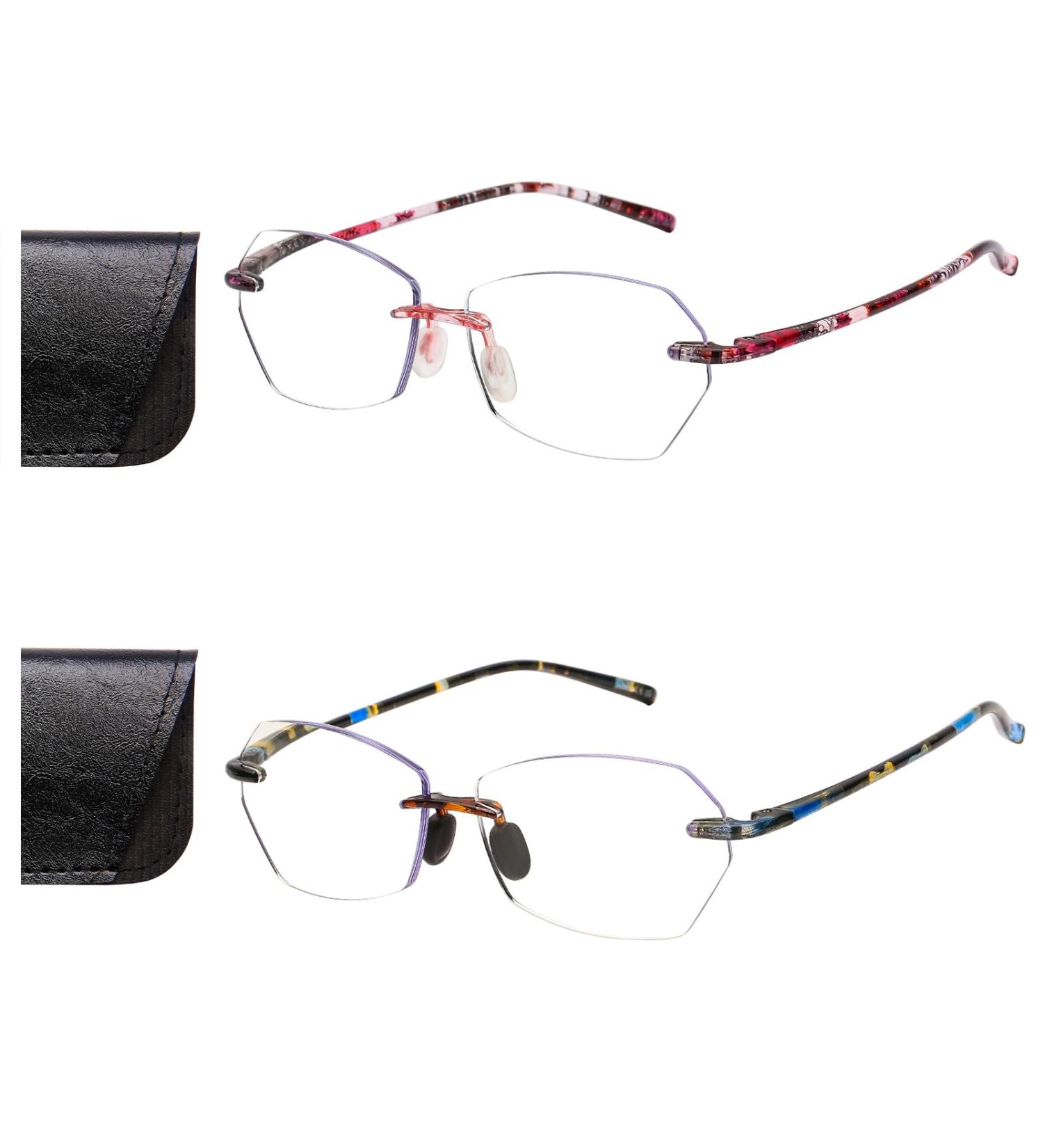 AQWANO Super Lightweight Frameless Reading Glasses for Women - Ultra Clear Lenses Designer Style 2 Pack (2.75) - Perfect International Shipping - Buy Online on GoSupps.com