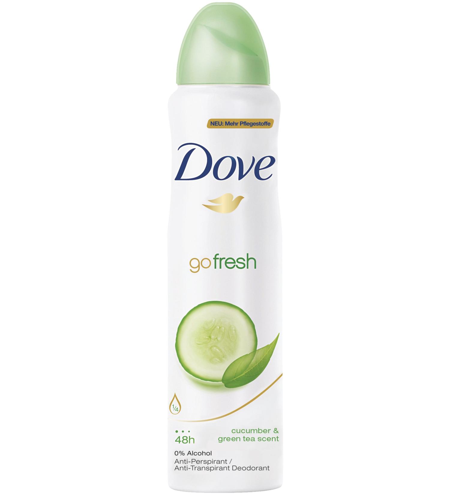Dove Go Fresh Cucumber & Green Tea Deodorant 48h Spray 150 ml / 5 fl oz (6-Pack)