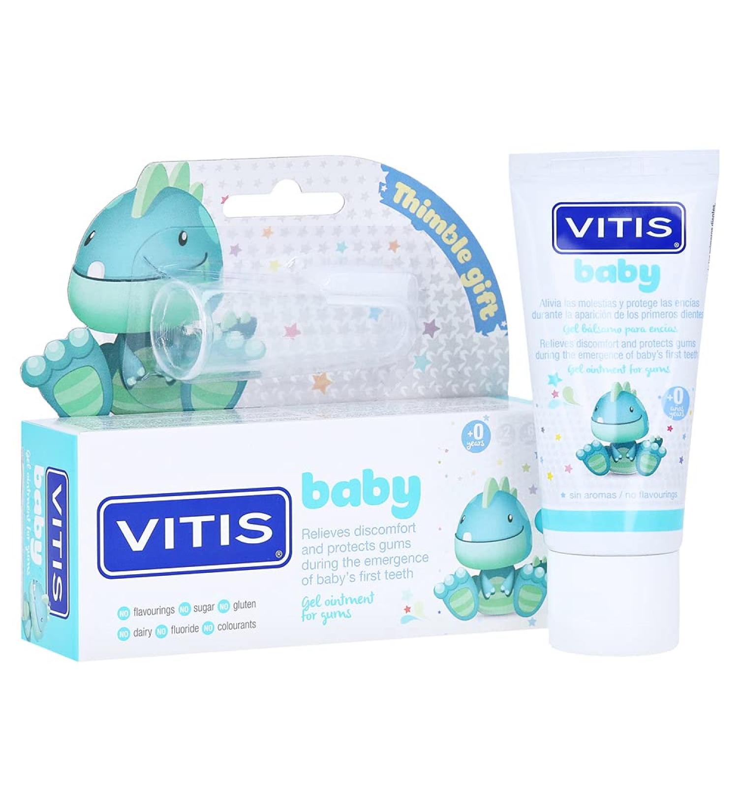 Vitis Baby Gel & Finger Toothbrush - Safe Tooth Gel for Infants | International Shipping - Buy Online on GoSupps.com
