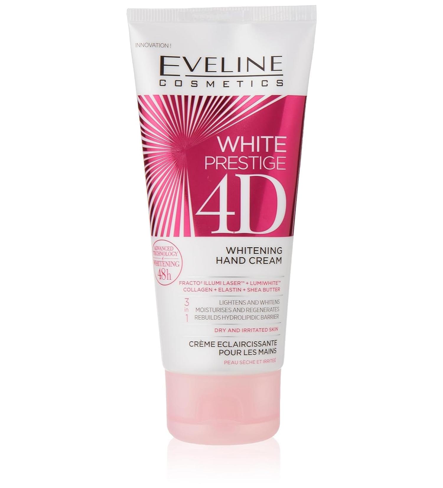 EVELINE WHITE PRESTIGE 4D Whitening Hand Cream 3 in 1 | 100ml - Buy Internationally - Buy Online on GoSupps.com