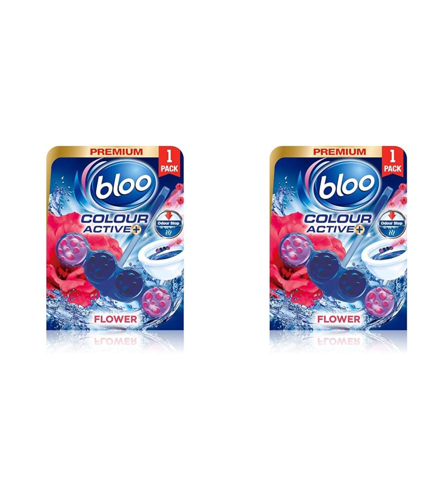 Bloo Colour Active Fresh Flowers Toilet Rim Block 50g (Pack of 2) - Buy Online on GoSupps.com