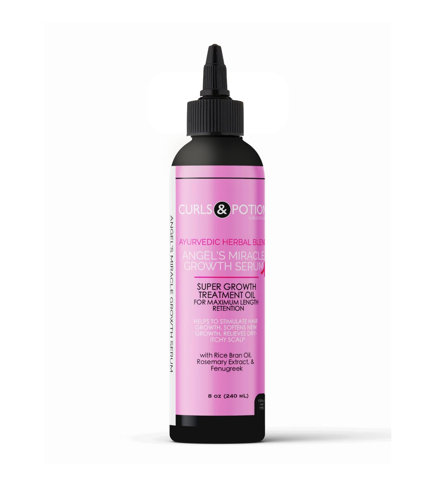 Curls & Potions Angel Serum - Biotin Hair & Scalp Treatment Oil for Growth & Split Ends 8 oz - All Hair Types - Buy Online on GoSupps.com