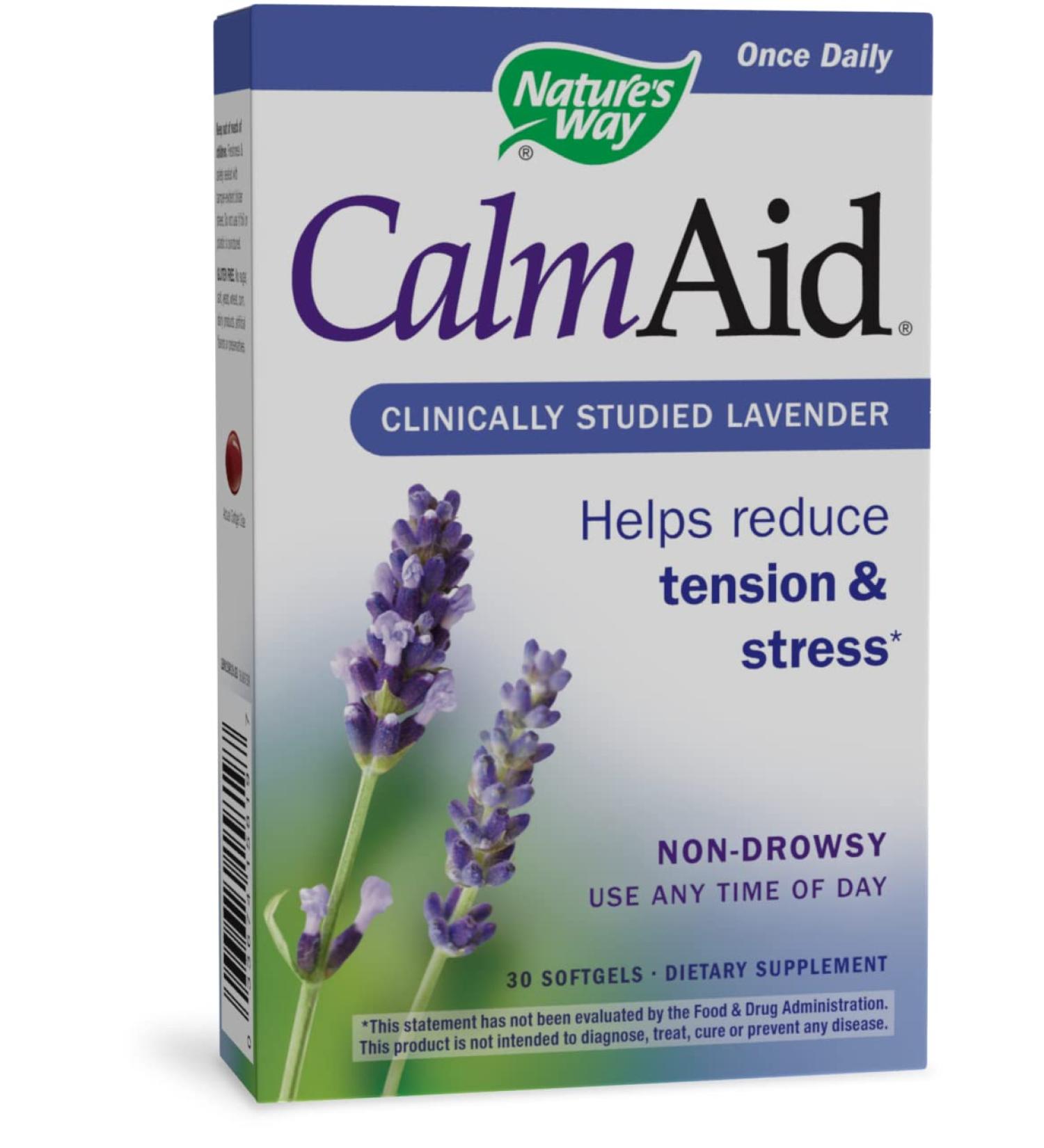 Nature's Way CalmAid Lavender Softgels | Clinically Studied Relaxation | 30 Capsules - Buy Online on GoSupps.com