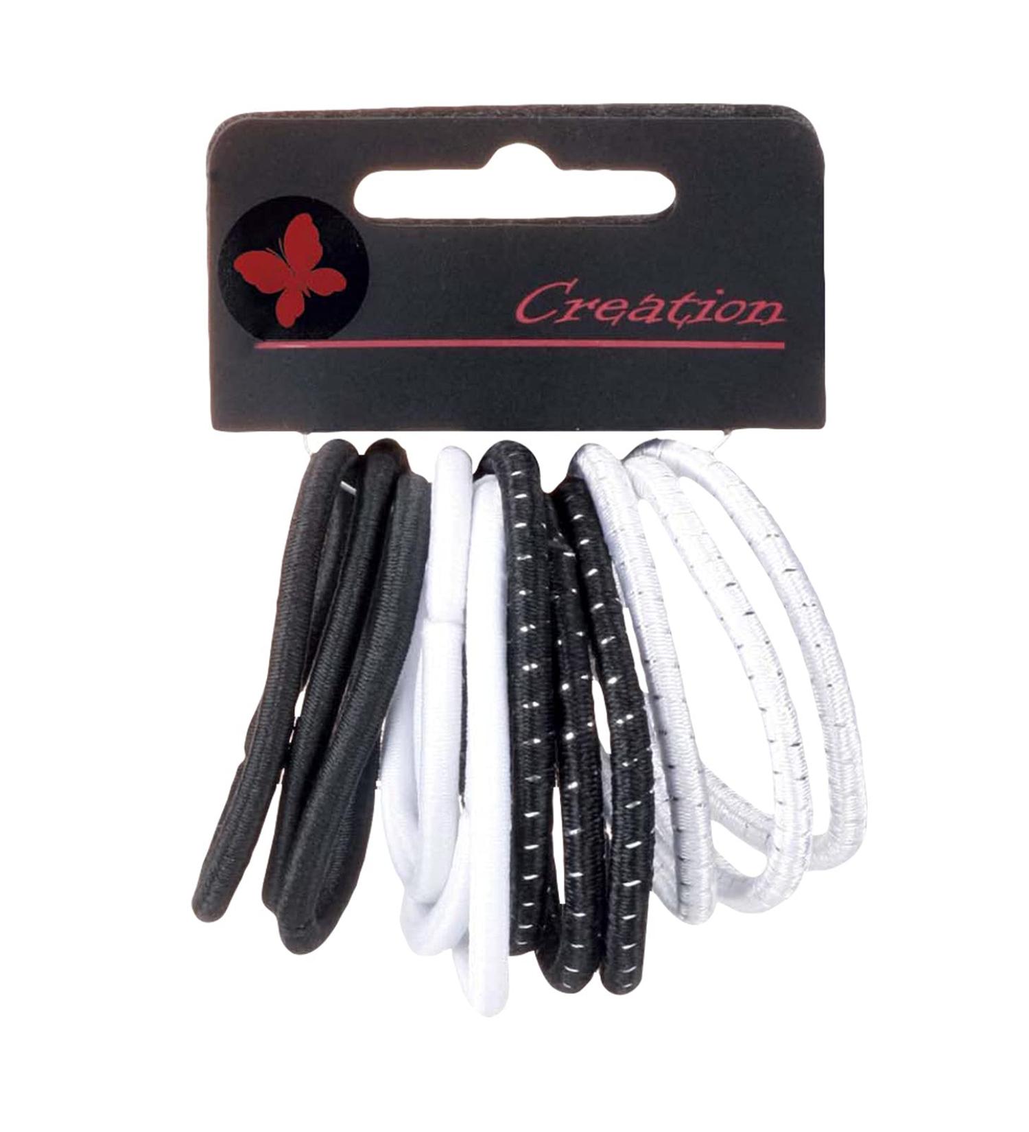 Pack of 12 thin hair ties neutral tones