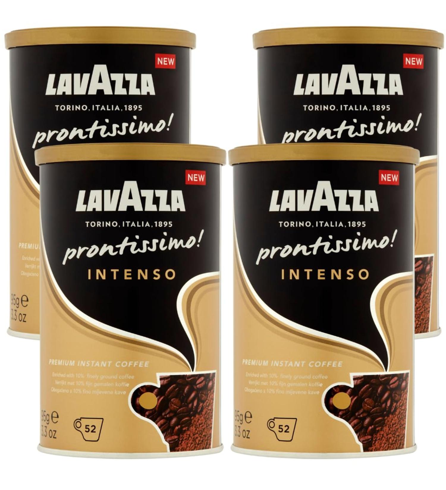 Intenso Coffee Bundle with Lavazza Prontissimo Intenso Premium Coffee Medium Roast 95g (4 Pack)