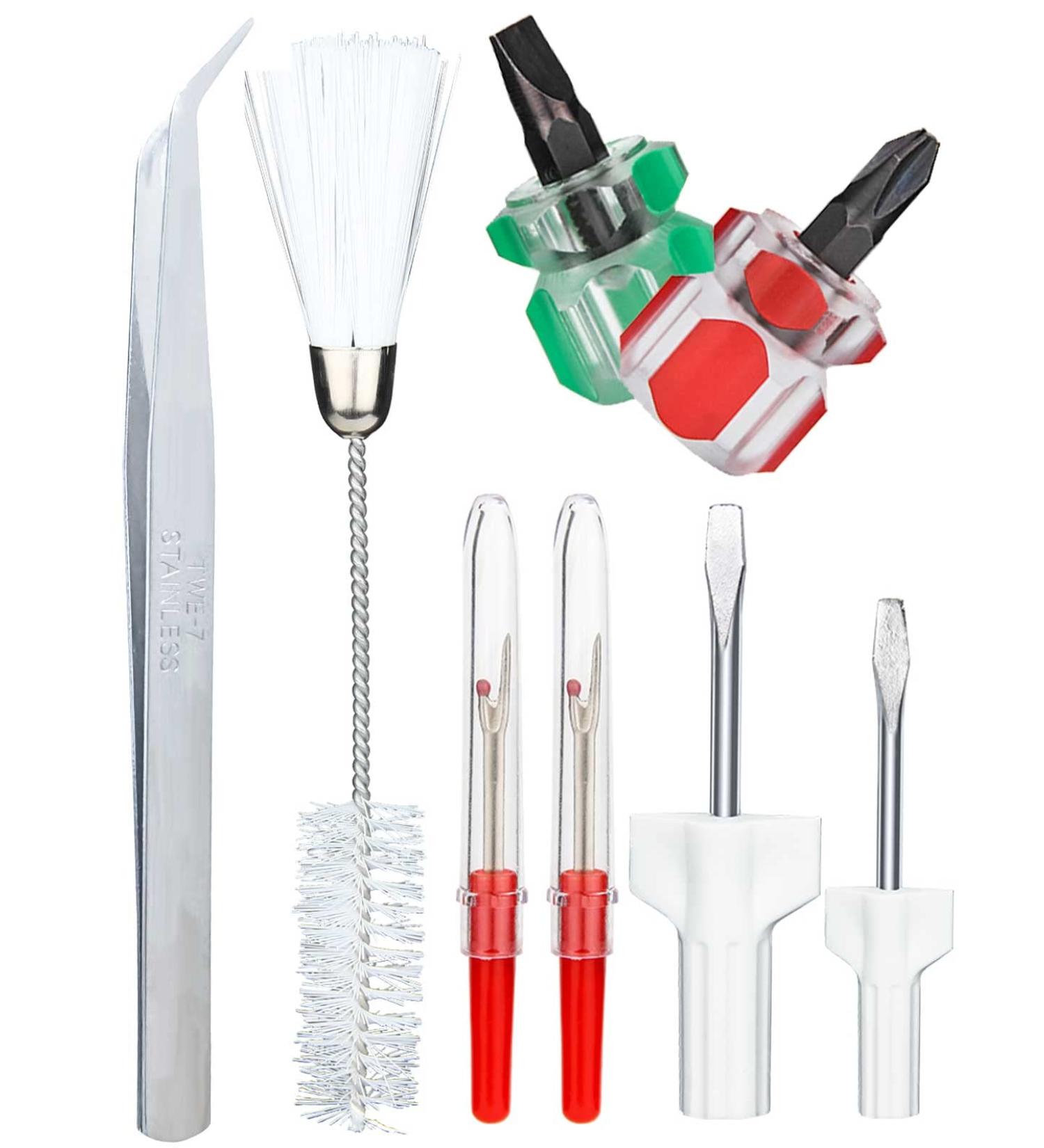 Mellbree 8pcs Sewing Machine Cleaning Kit - Tweezer, Lint Brush, Screwdrivers, Seam Rippers | Improve Sewing Performance - Buy Online on GoSupps.com