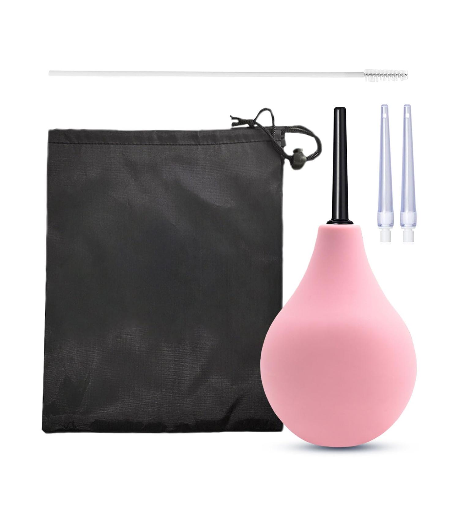 Skhaovs 225ml Silicone Enema Kit - Reusable Intestinal Cleanser for Men & Women with 2 Soft Nozzles - Comfortable & Easy to Use - Buy Online on GoSupps.com