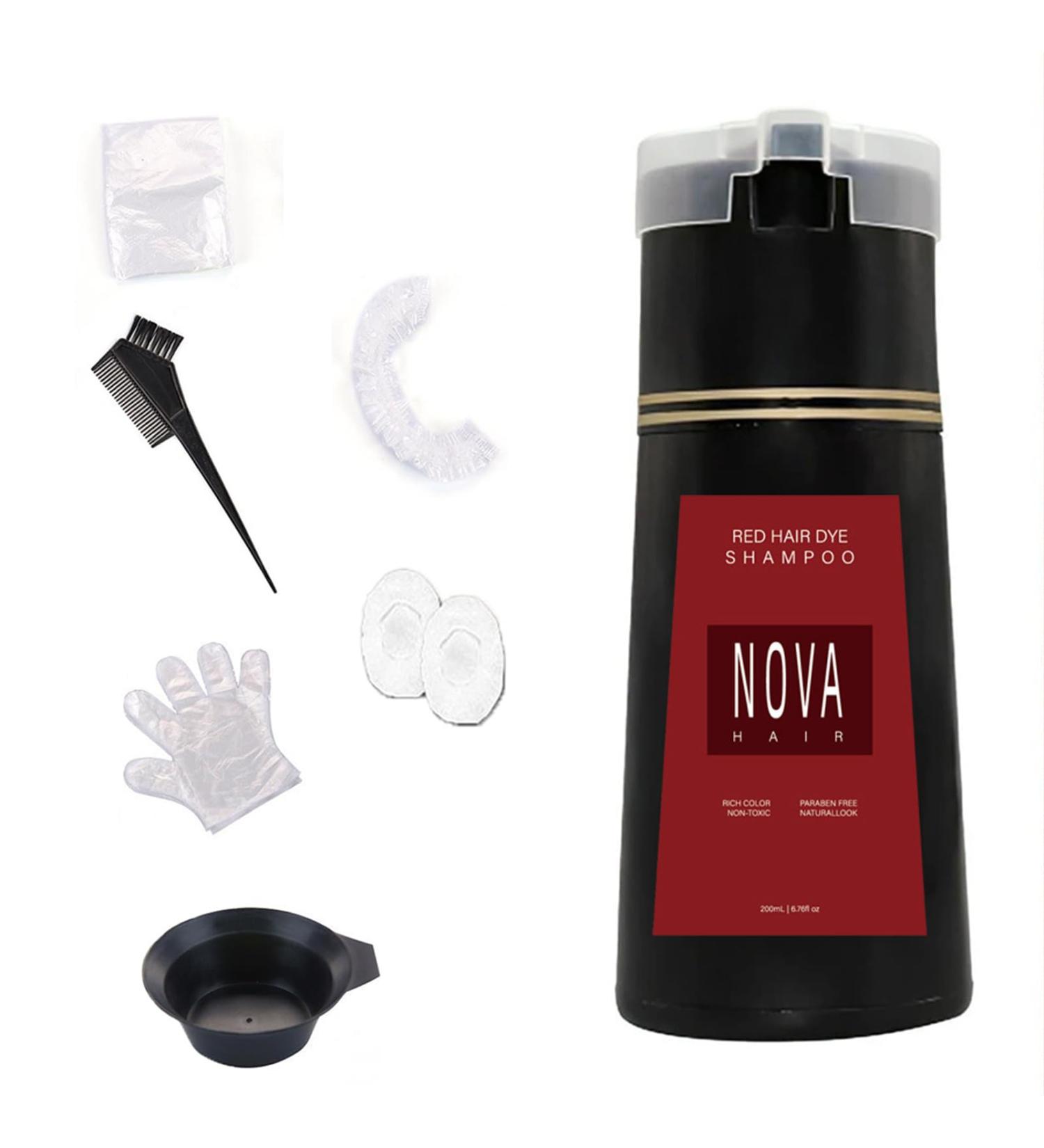 Buy Nova Hair Instant Dye Shampoo | Red Hair Color Shampoo for Vibrant Results | International Shipping Available - Buy Online on GoSupps.com