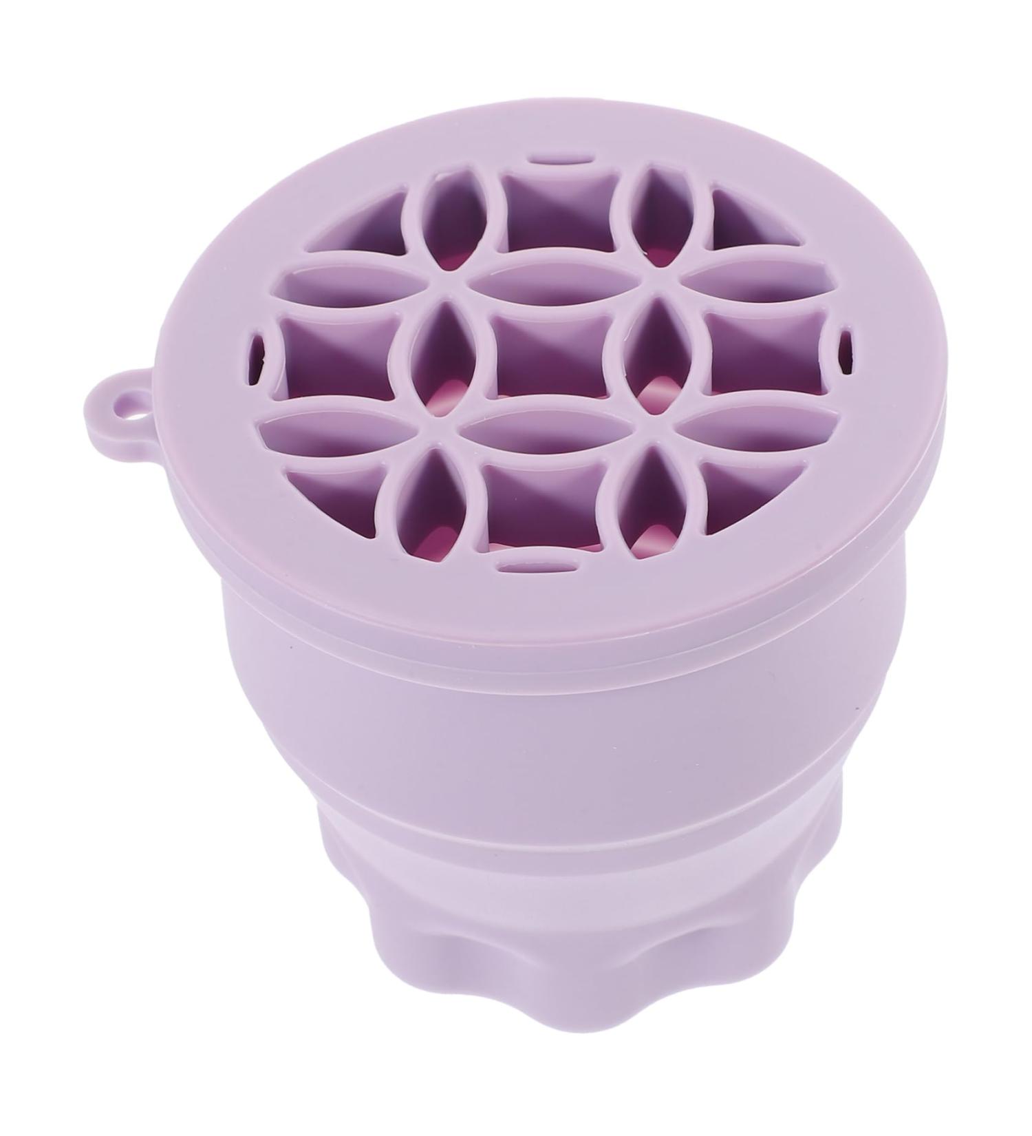WOFASHPURET Tools Brush Rinsing Bowl Silicone Brush Scrubber Makeup Tool Cleaner Brush Cleaner Mat Cosmetic Brush 9.2X9.2X8.6CM Purple - Buy Online on GoSupps.com