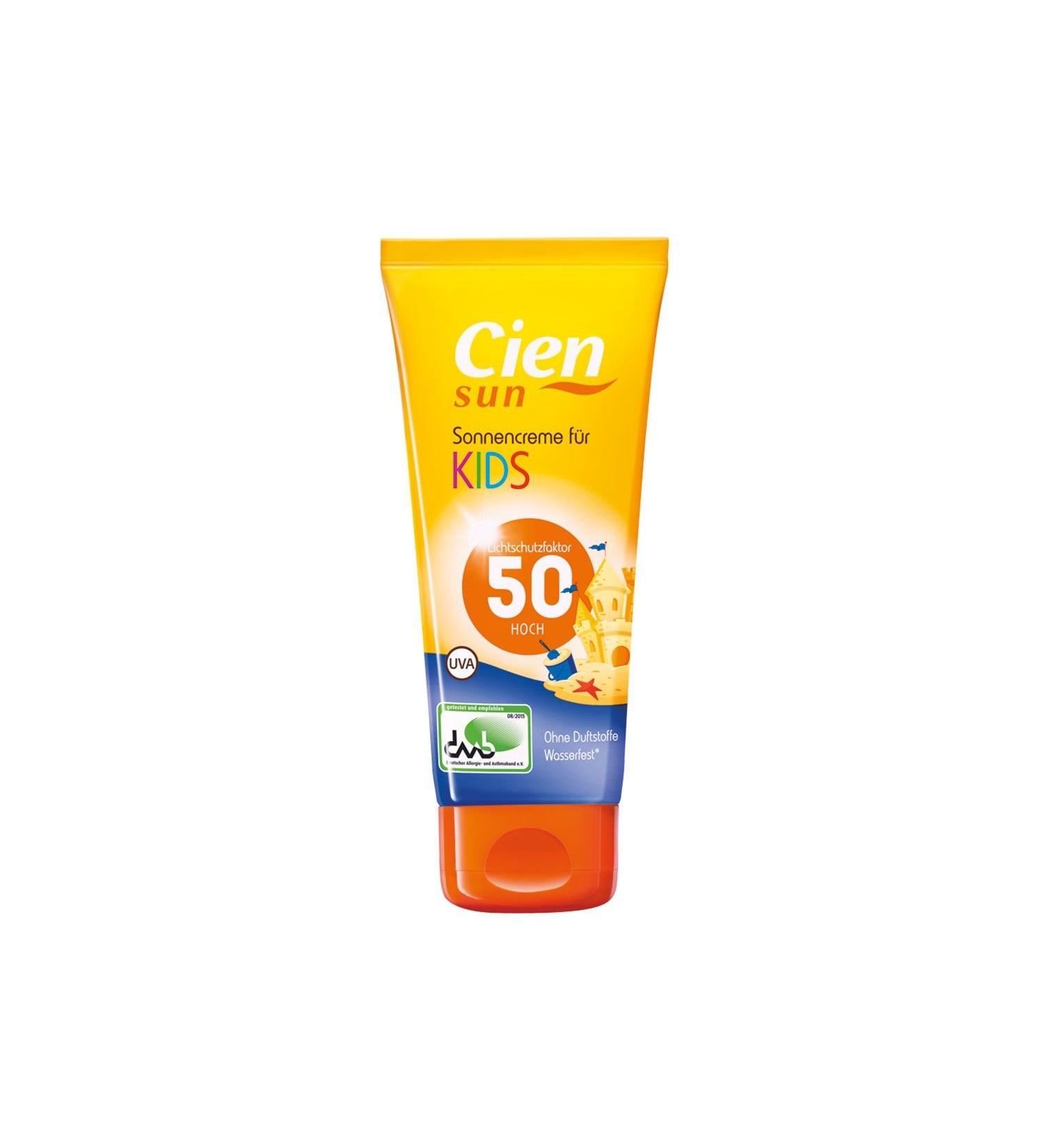 CIEN Sun Sunscreen for Kids SPF 50 UVA - No fragrances or dyes waterproof - 100 ml