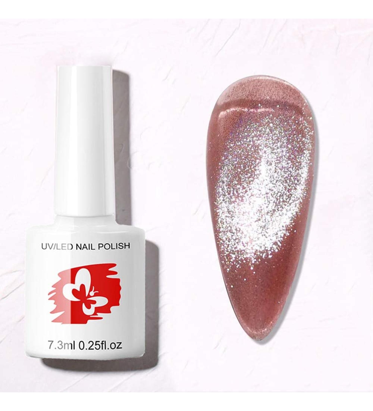 Cat Eye Gel Nail Polish Soak Off 9D Wide Magnetic Bright Silver Glitter Varnish White 8ml - Buy Online on GoSupps.com