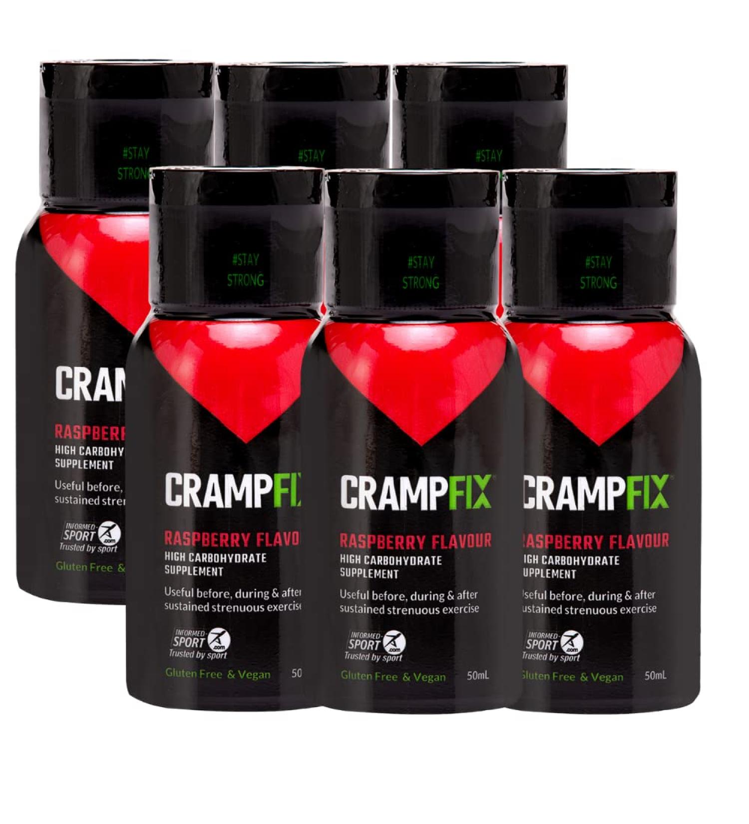 All-Natural Raspberry Drink Shot - Relieve Muscle Cramps (Leg Calf Hamstring) - Pack of 6 Multi-Serve Squeeze Bottles - International Shipping Available - Buy Online on GoSupps.com