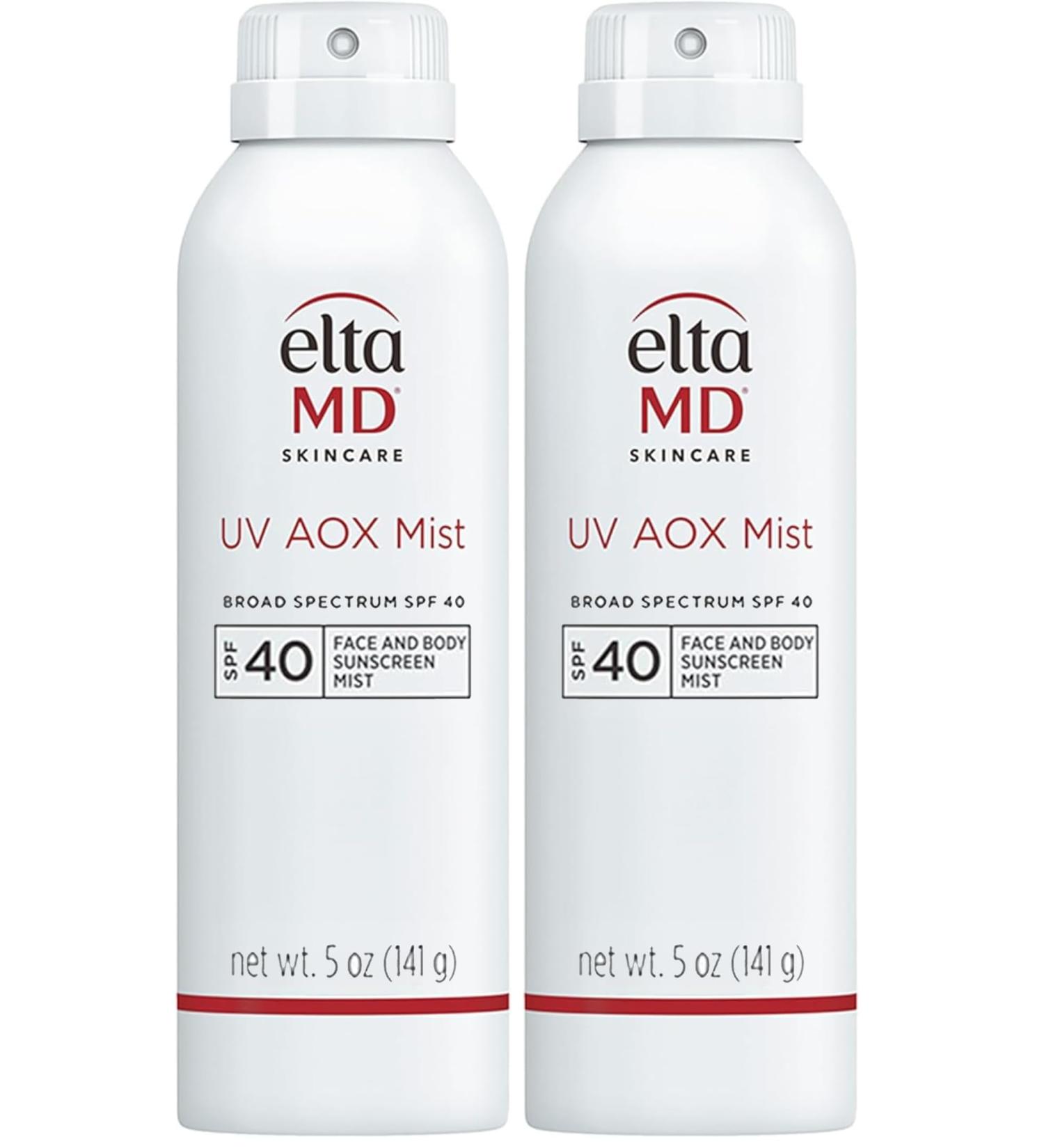 EltaMD UV AOX Mist Mineral Sunscreen Spray SPF 40 Broad Spectrum Face and Body Sunscreen with Zinc Oxide 100% Mineral Active Hydration Boost with Antioxidants Moisturizer with SPF 40 5 oz - Buy Online on GoSupps.com