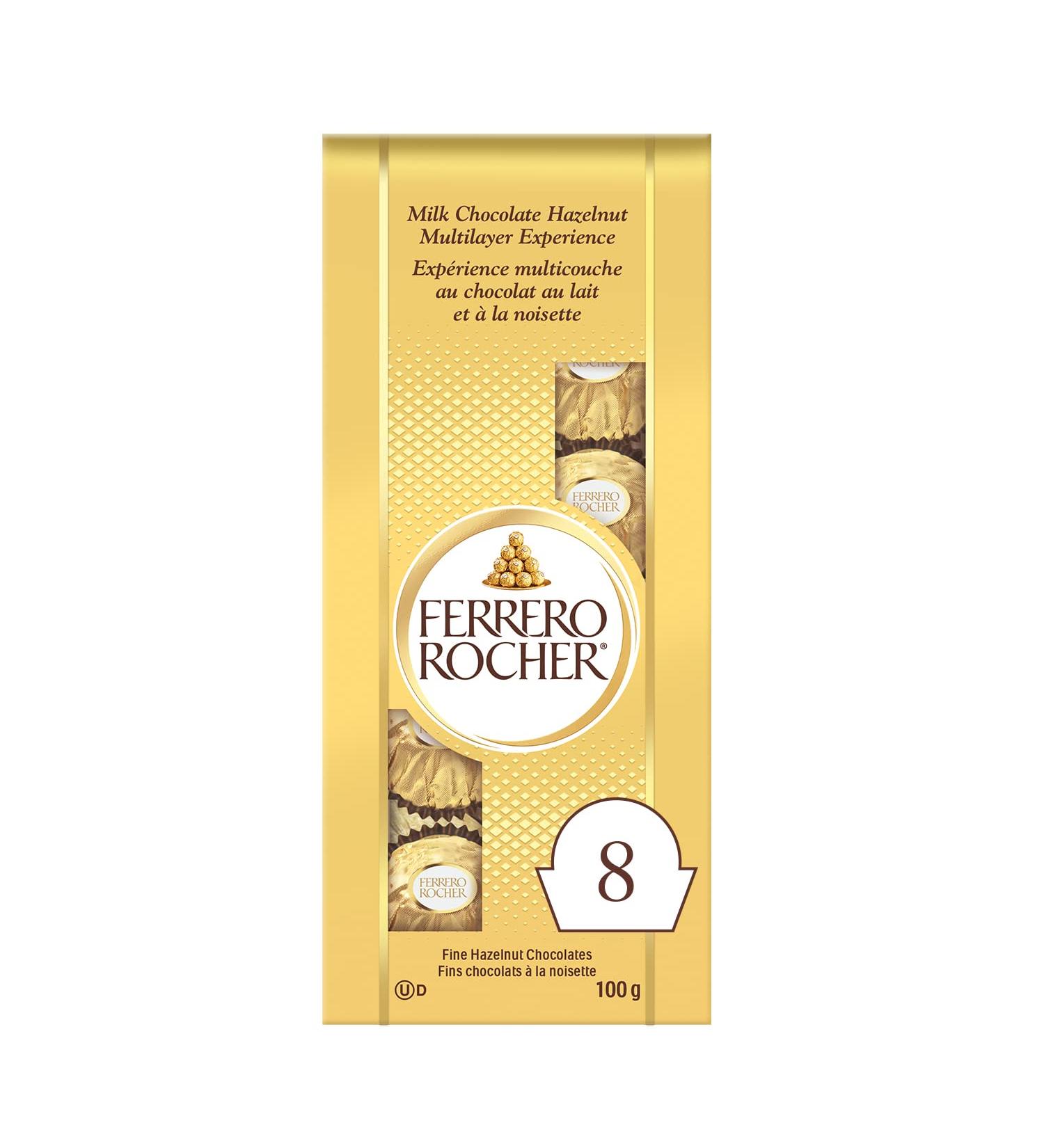 FERRERO ROCHER Fine Hazelnut Milk Chocolate Gift Bag 8 Individually Wrapped Chocolates 6 Count 88 Kilogram Ferrero Rocher 6 bags of 8 pieces - Buy Online on GoSupps.com